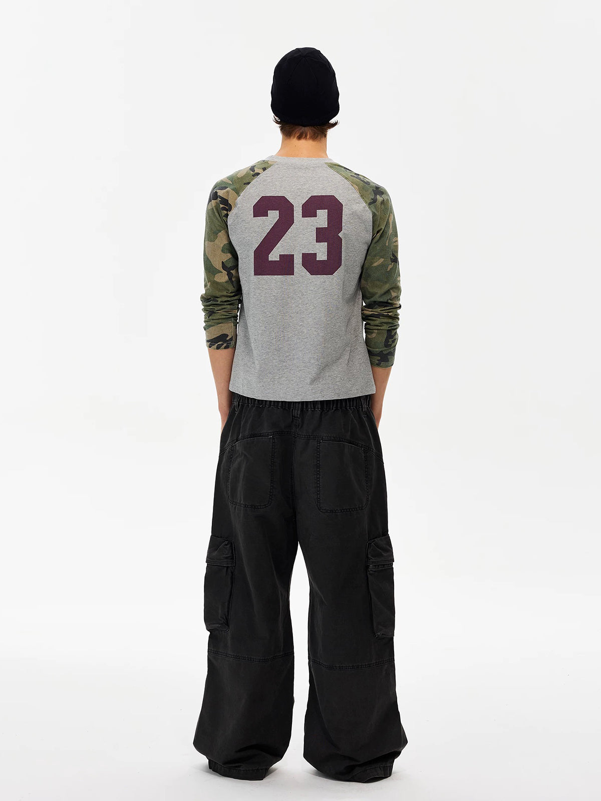 Co-ed Dorm Baggy Camouflage Graphic Crewneck Sweatshirt - Green