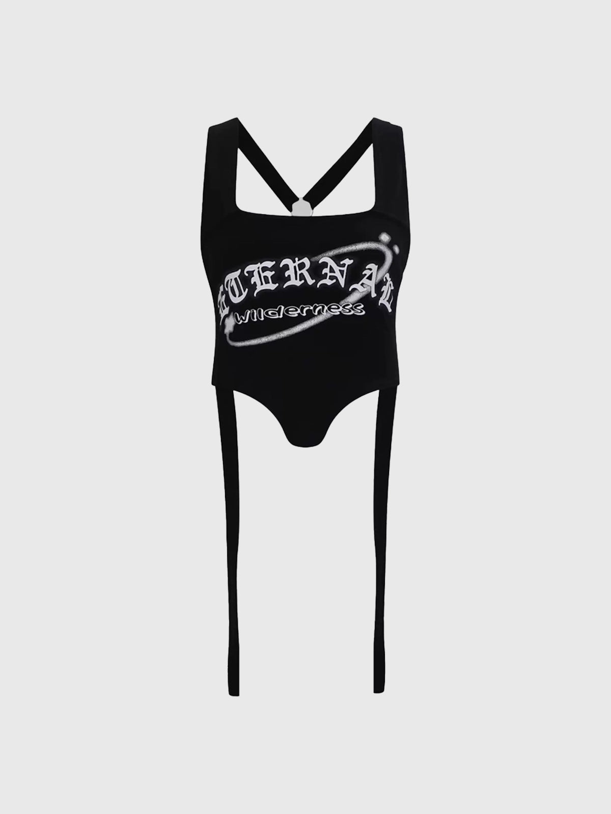 Brick Lane Skimming Skull Print Top - Black