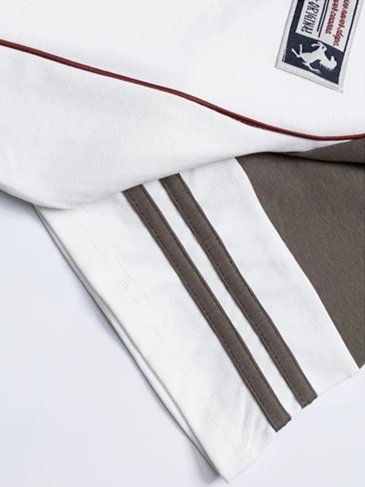American Club Skimming Contrast Color Number Print Jersey - White