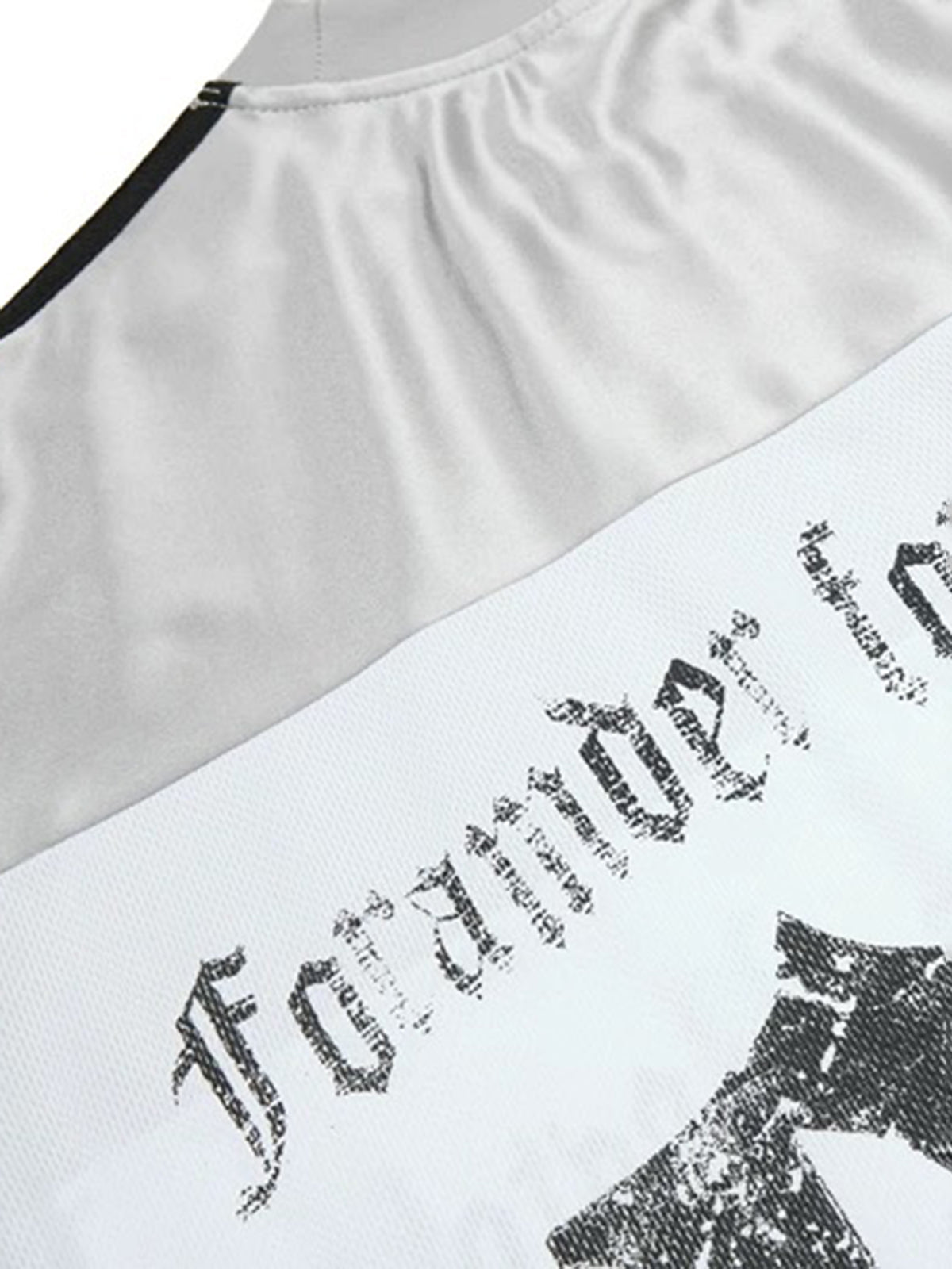Co-ed Dorm Baggy Gothic Script Print Jersey - White