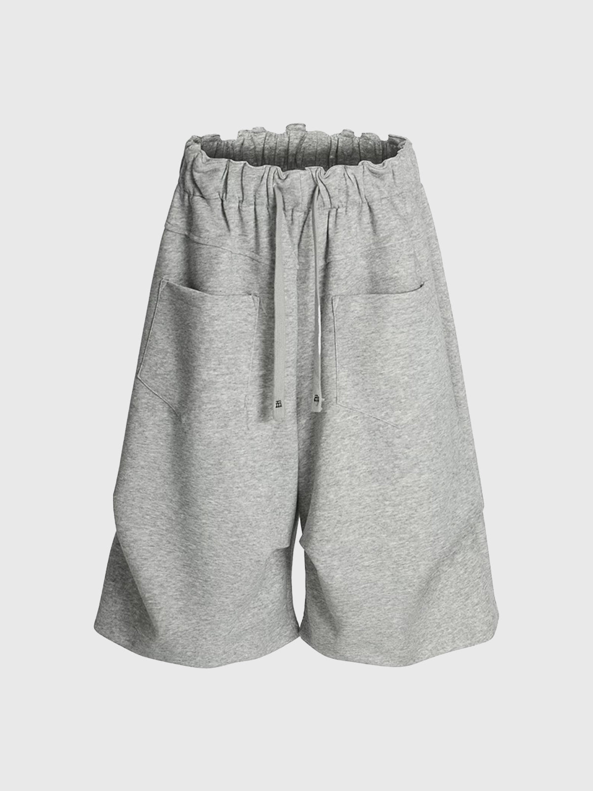 Co-ed Dorm Wide-leg Drawstring Relaxed Shorts - Grey