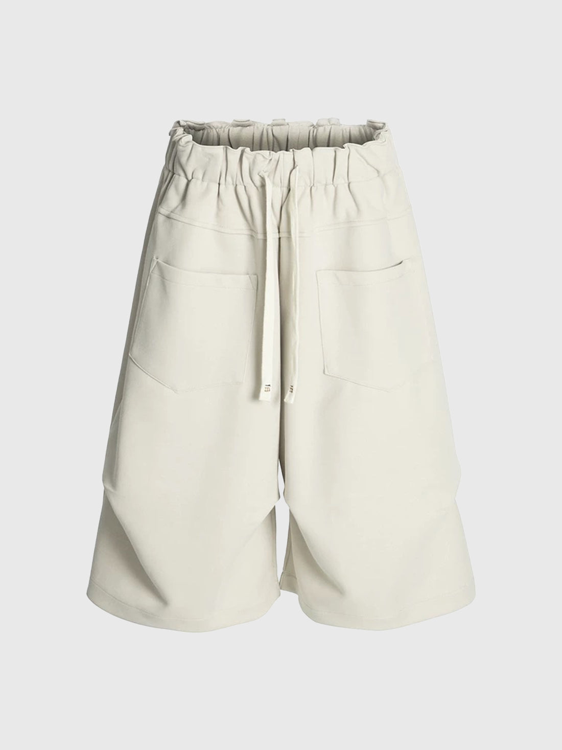 Co-ed Dorm Wide-leg Drawstring Cargo Shorts - Apricot