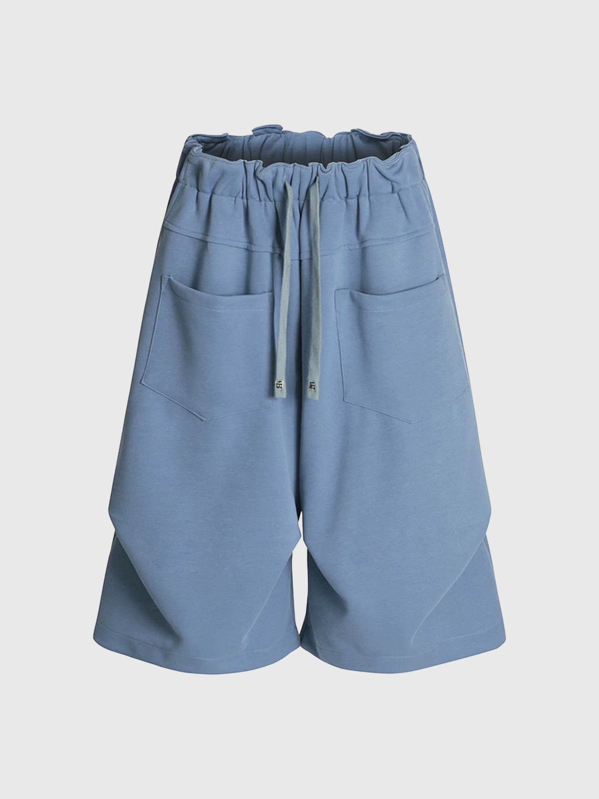 Co-ed Dorm Wide-leg Drawstring Cargo Shorts - Blue