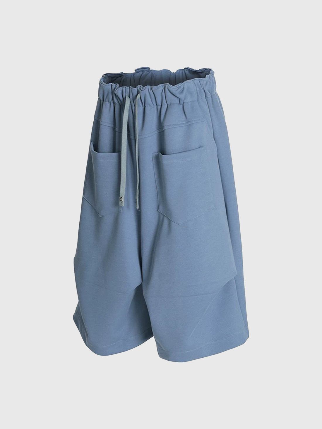 Co-ed Dorm Wide-leg Drawstring Cargo Shorts - Blue