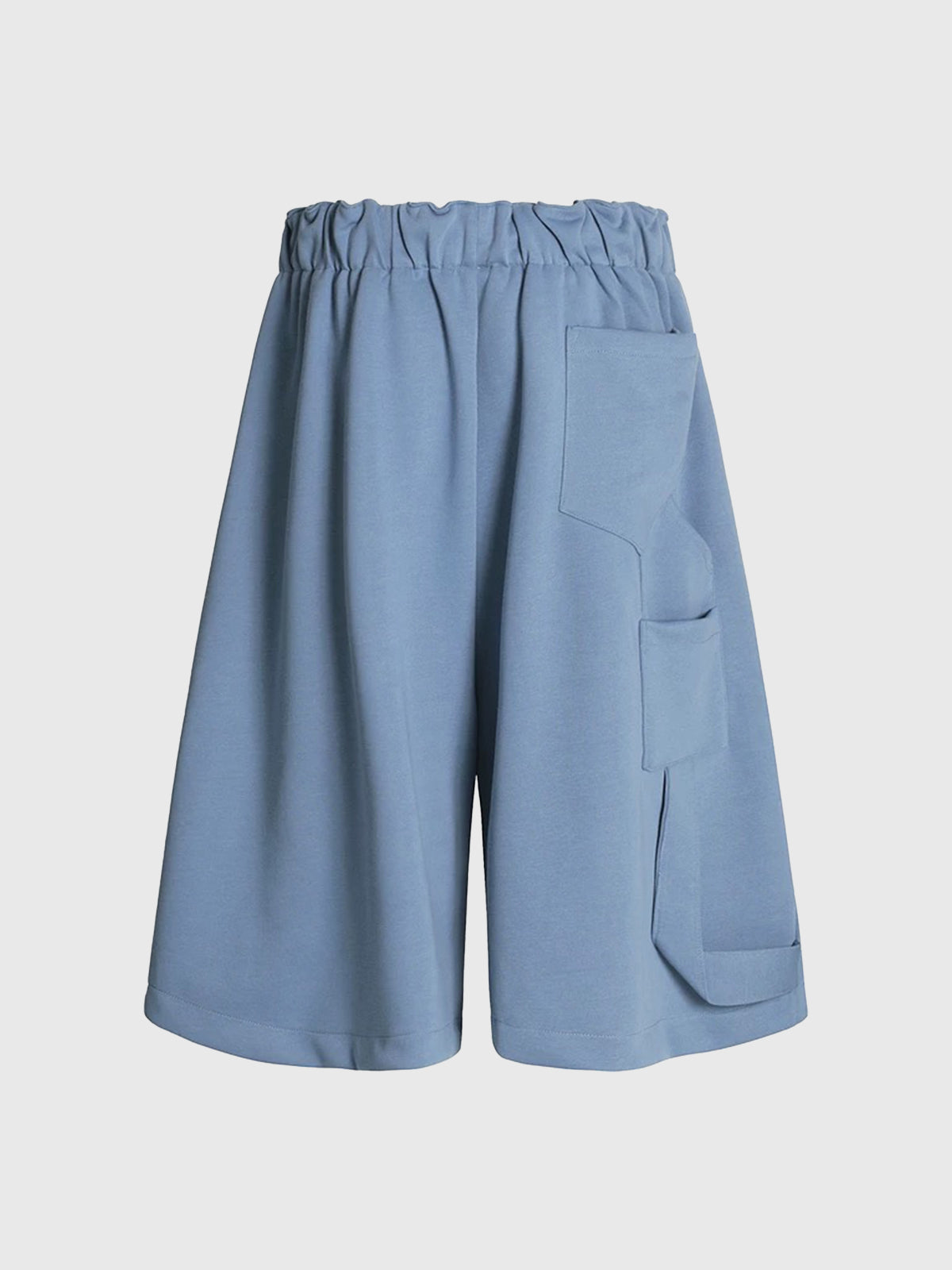 Co-ed Dorm Wide-leg Drawstring Cargo Shorts - Blue
