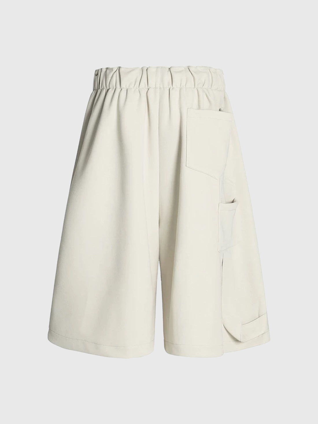 Co-ed Dorm Wide-leg Drawstring Cargo Shorts - Apricot