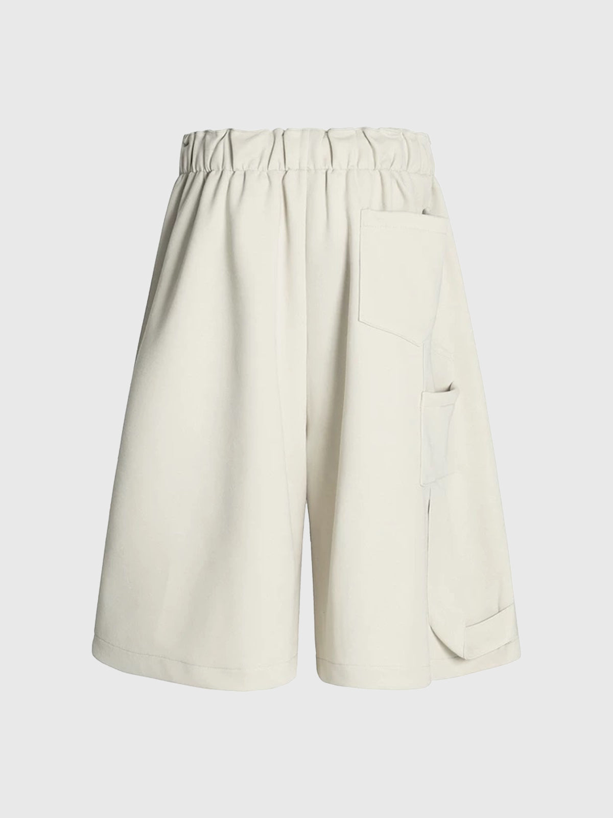 Co-ed Dorm Wide-leg Drawstring Cargo Shorts - Apricot