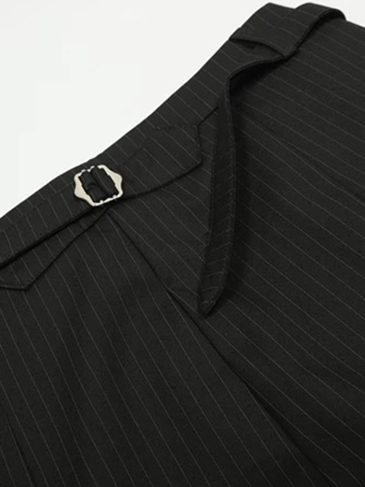 Co-ed Dorm Straight Stripe Texture Trousers - Black