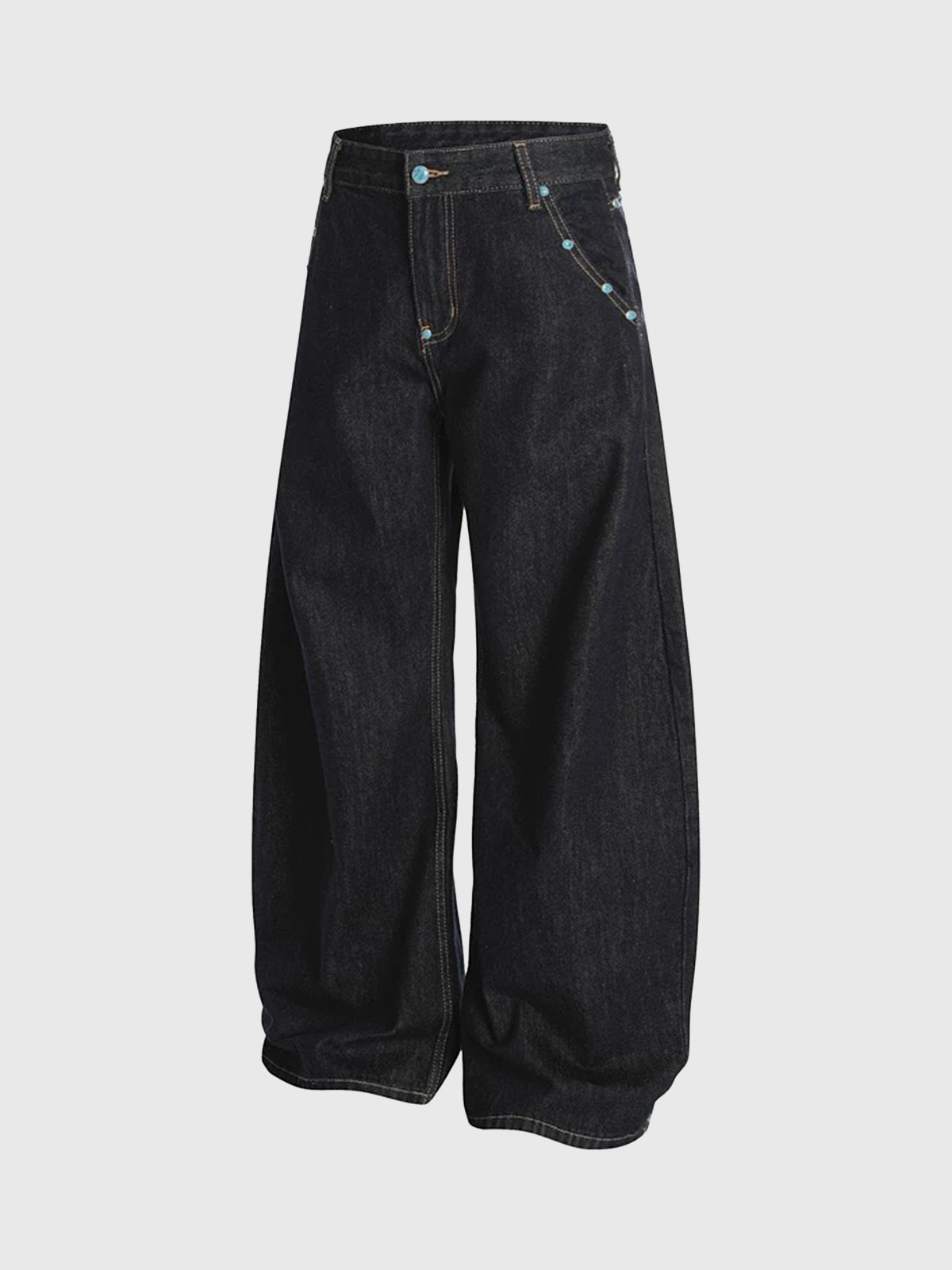 Brick Lane Curved Cut Side Stripe Utility Pants - Dark Grey