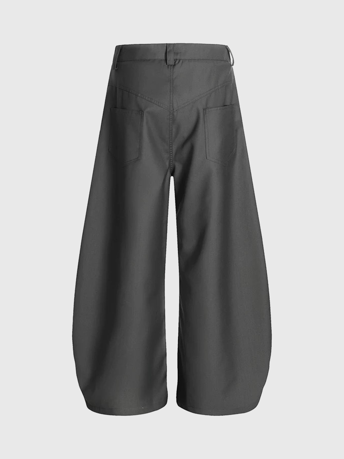 Brick Lane Curved Cut Asymmetric Button Trousers - Charcoal