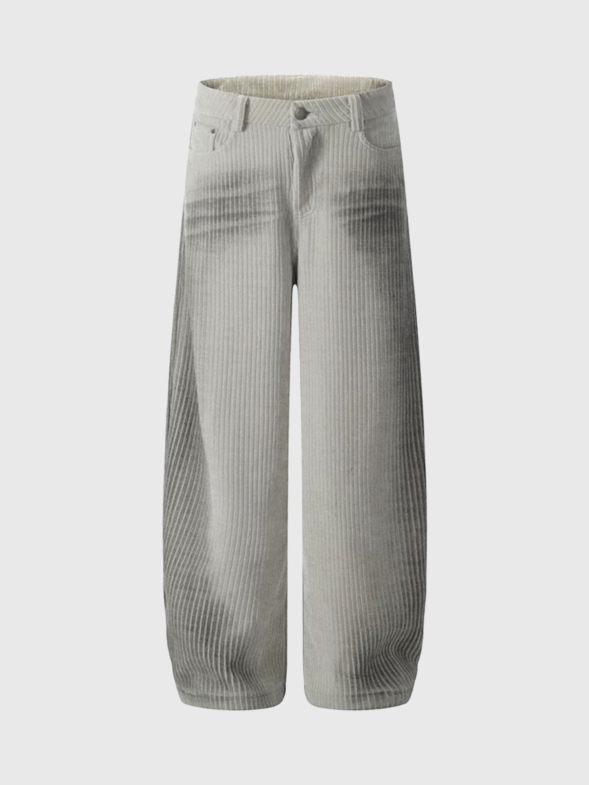 Brick Lane Curved Cut Distressed Washed Cargo Pants - Ash