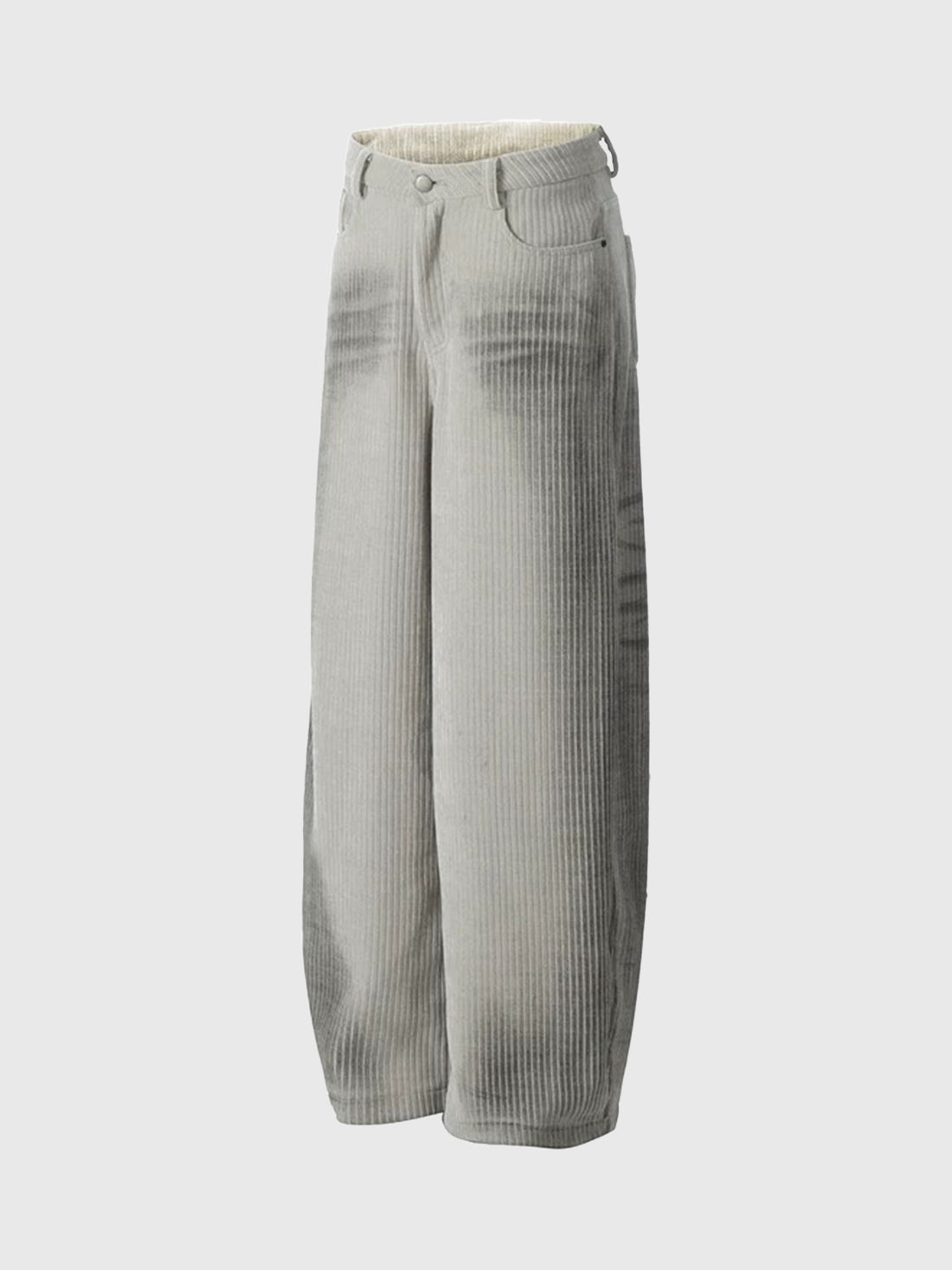Brick Lane Curved Cut Distressed Washed Cargo Pants - Ash