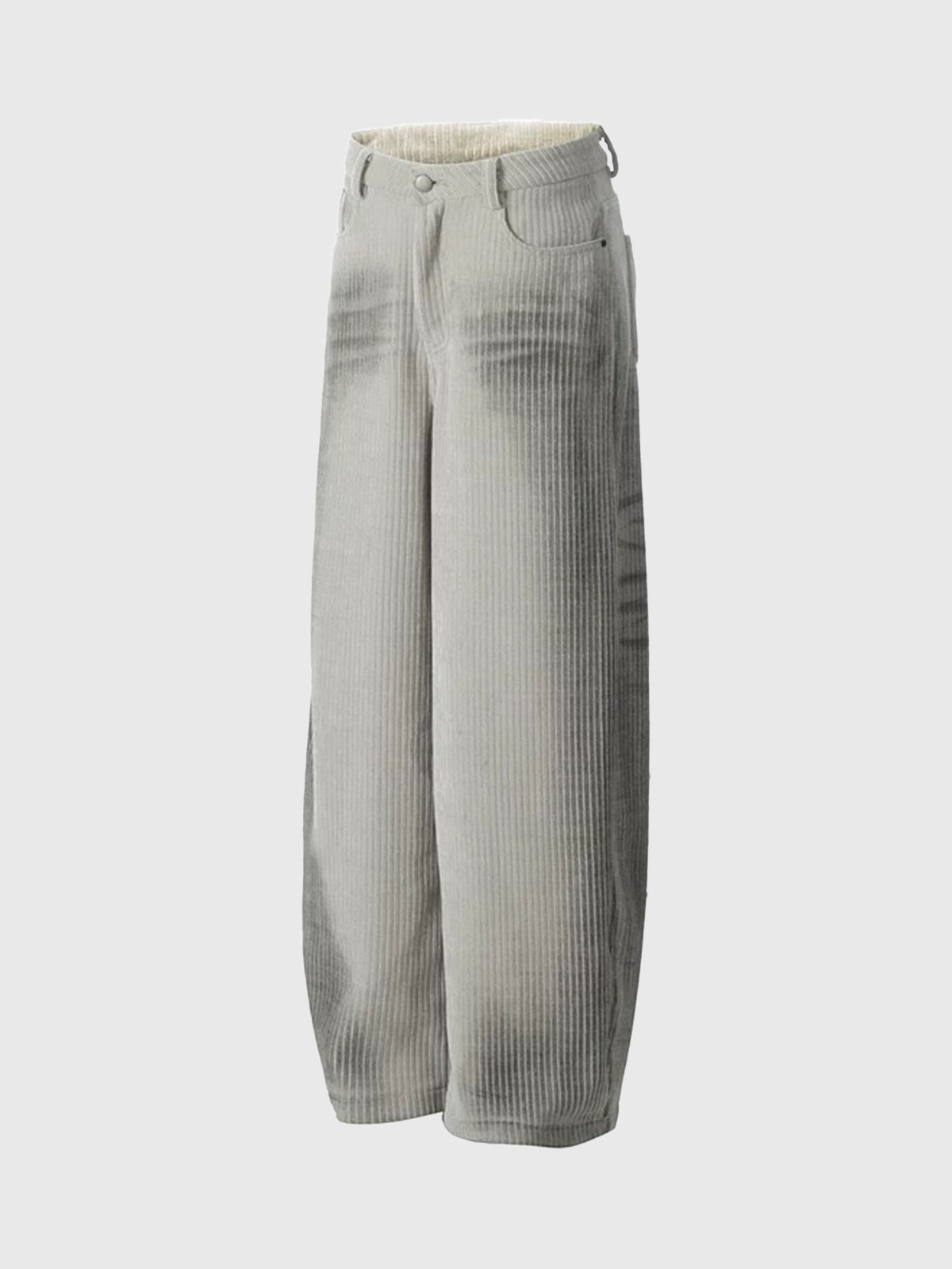 Brick Lane Curved Cut Distressed Washed Cargo Pants - Ash