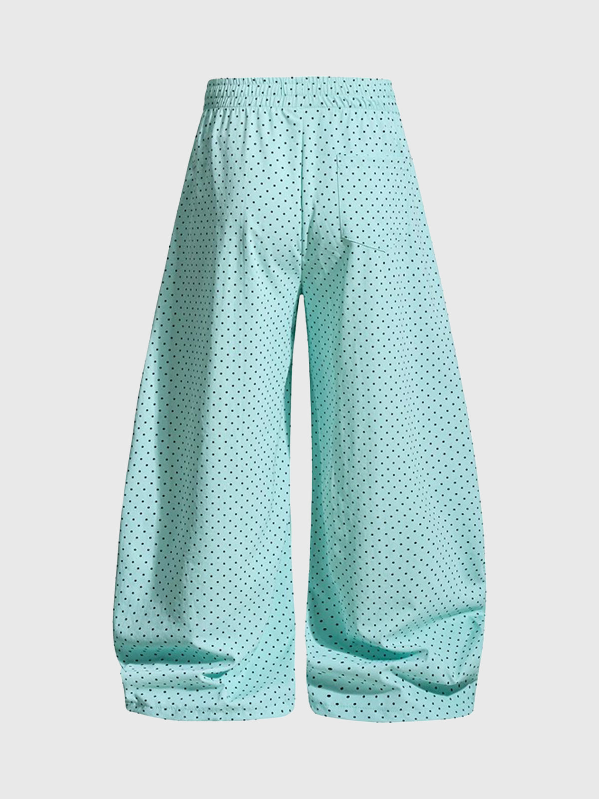 Brick Lane Curved Cut Dot Polka Print Pants - Mint