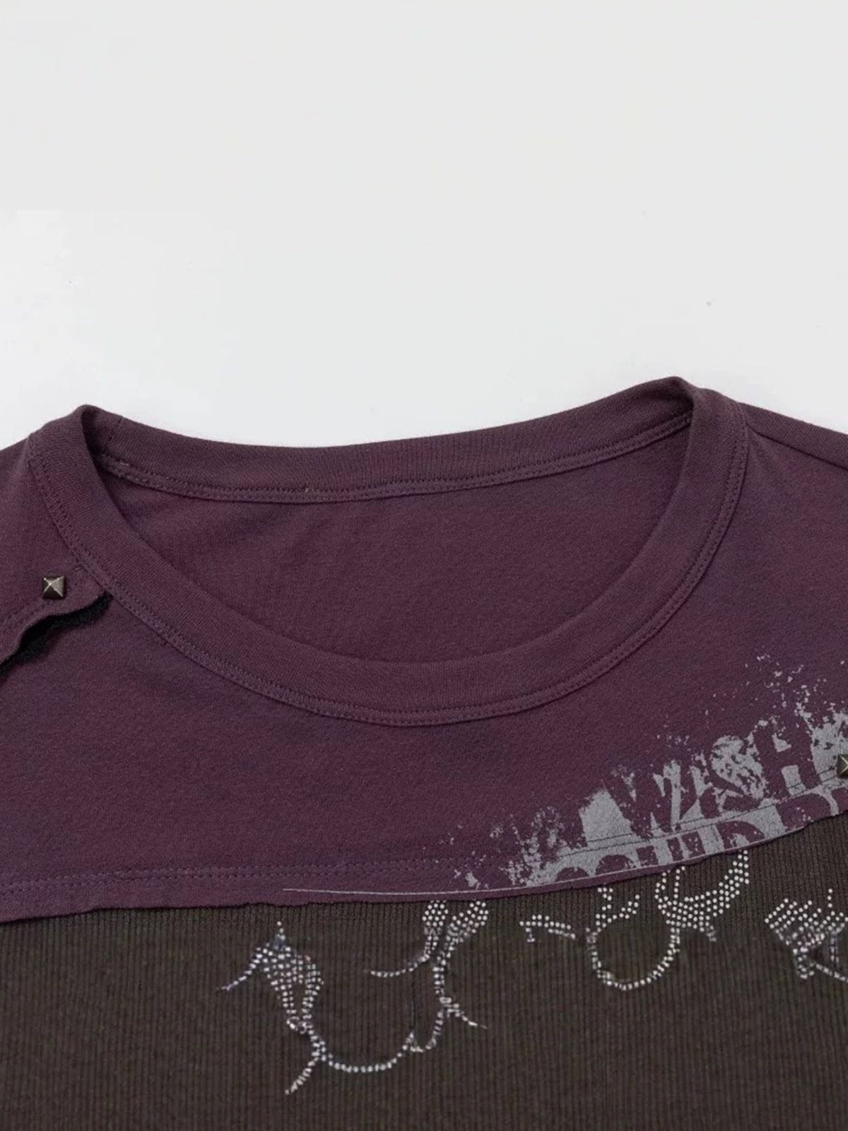 Brick Lane Baggy Graphic Crewneck Sweatshirt - Purple