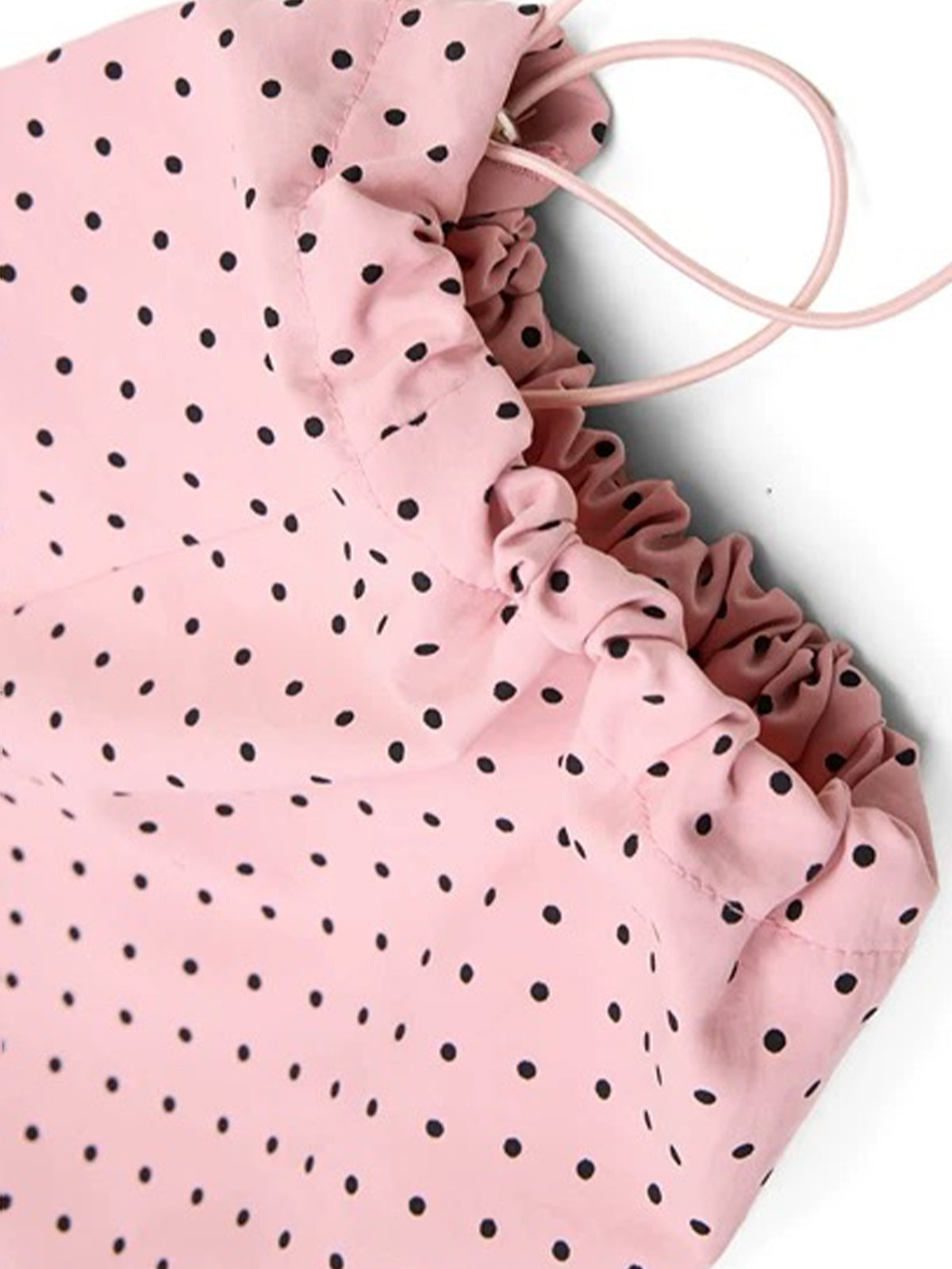 Brick Lane Curved Cut Dot Polka Print Pants - Pink