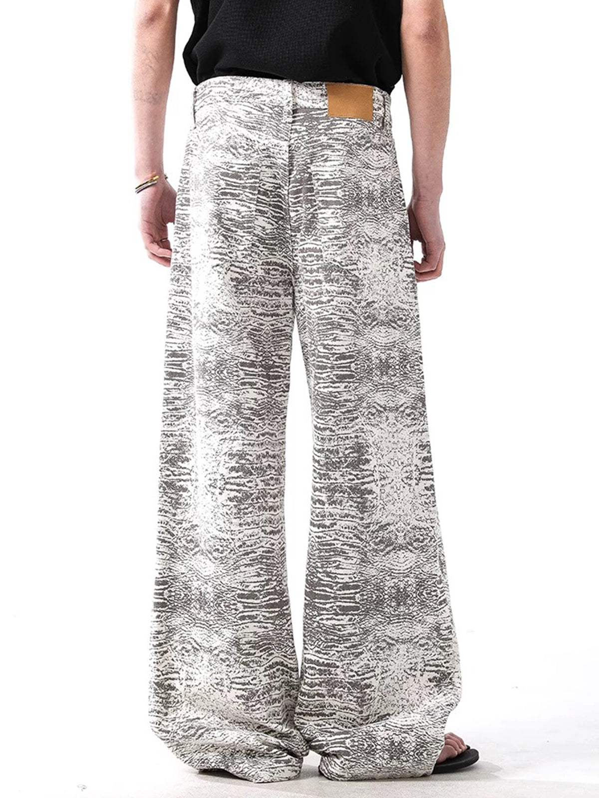 Co-ed Dorm Wide-leg Camouflage Pants - White