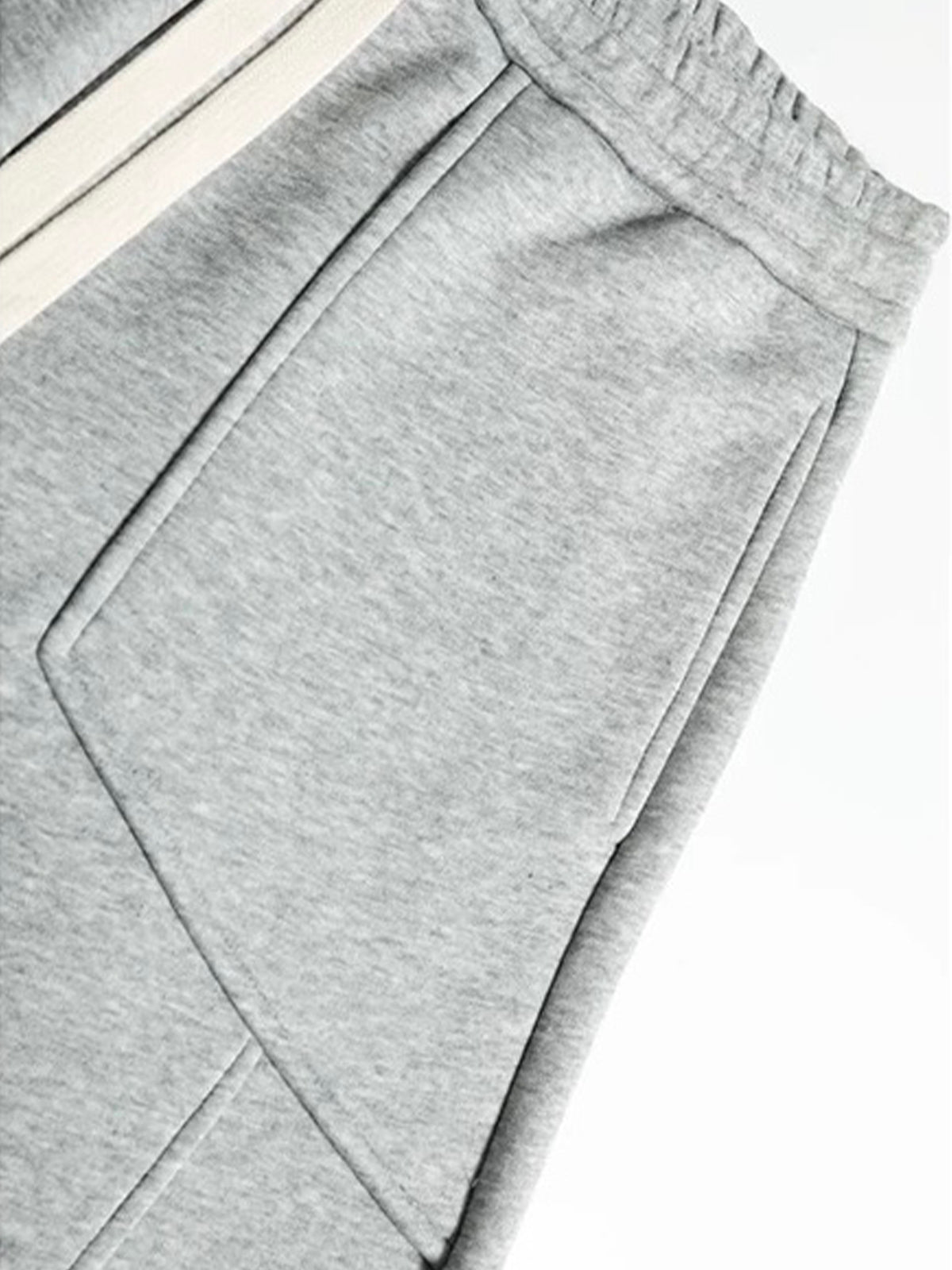 Co-ed Dorm Curved Cut Baggy Sweatpants - Grey