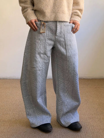 Co-ed Dorm Wide-leg Washed Denim Pants - Blue