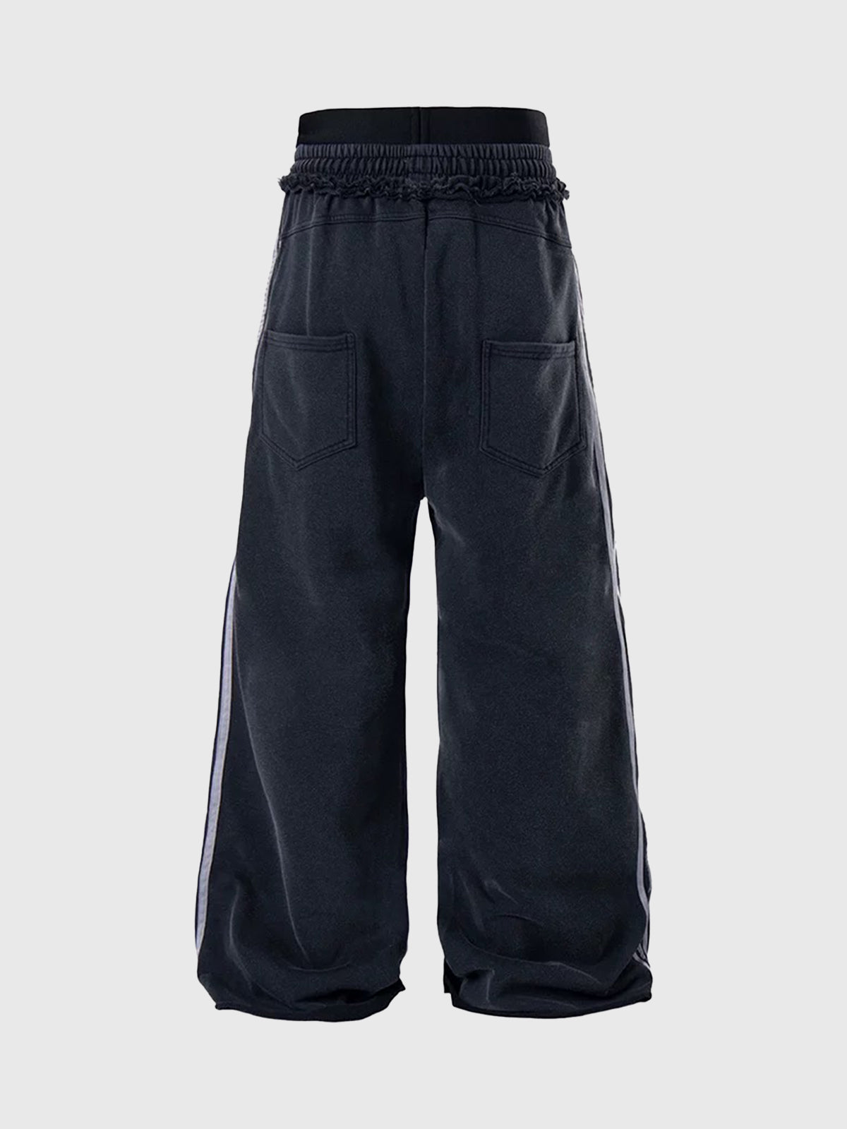 Brick Lane Layered-look Rhinestone Print Wide-leg Pants - Black