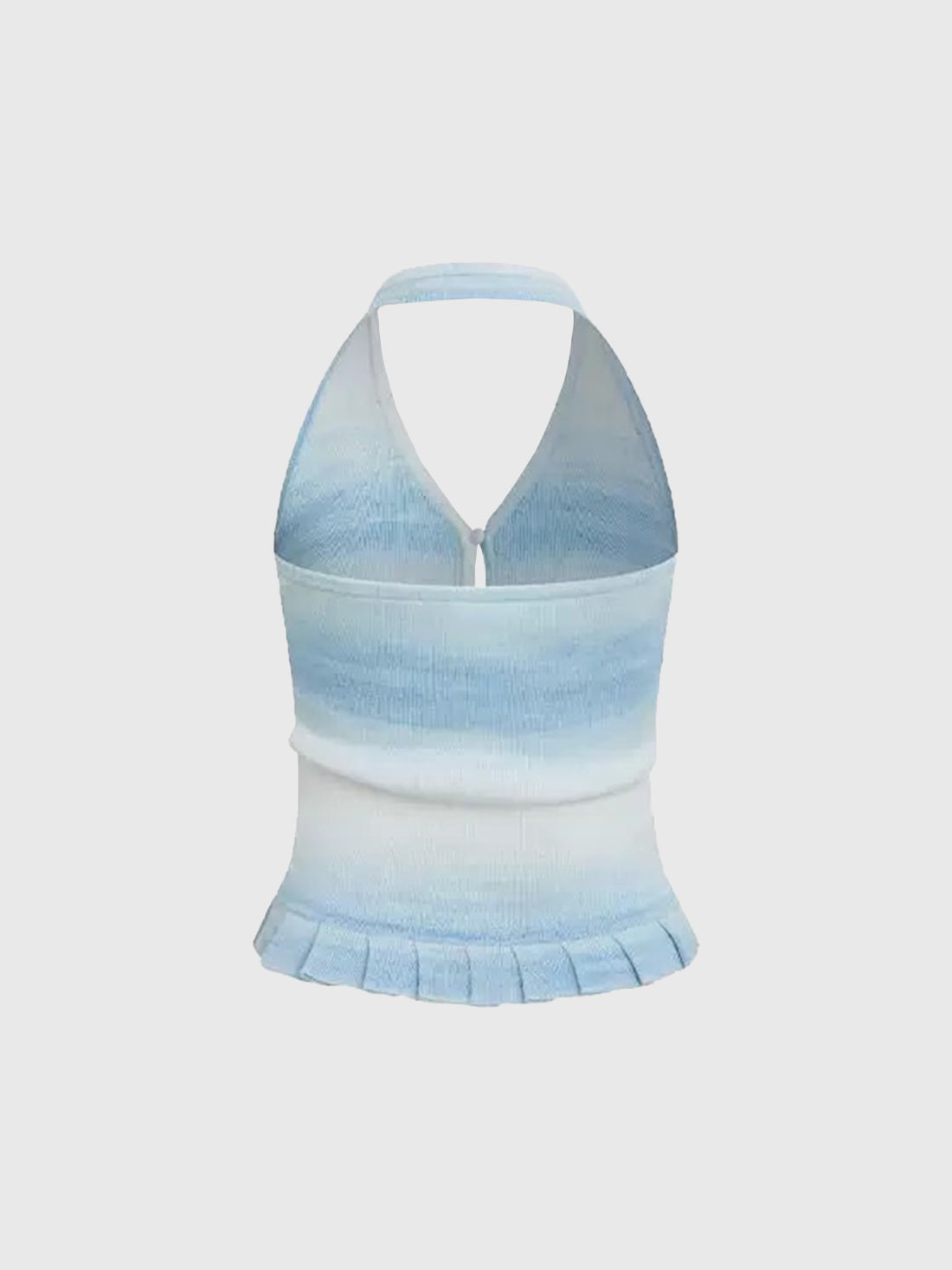 Dolled Office Halter Ombre Stripe Open Back Top - Blue