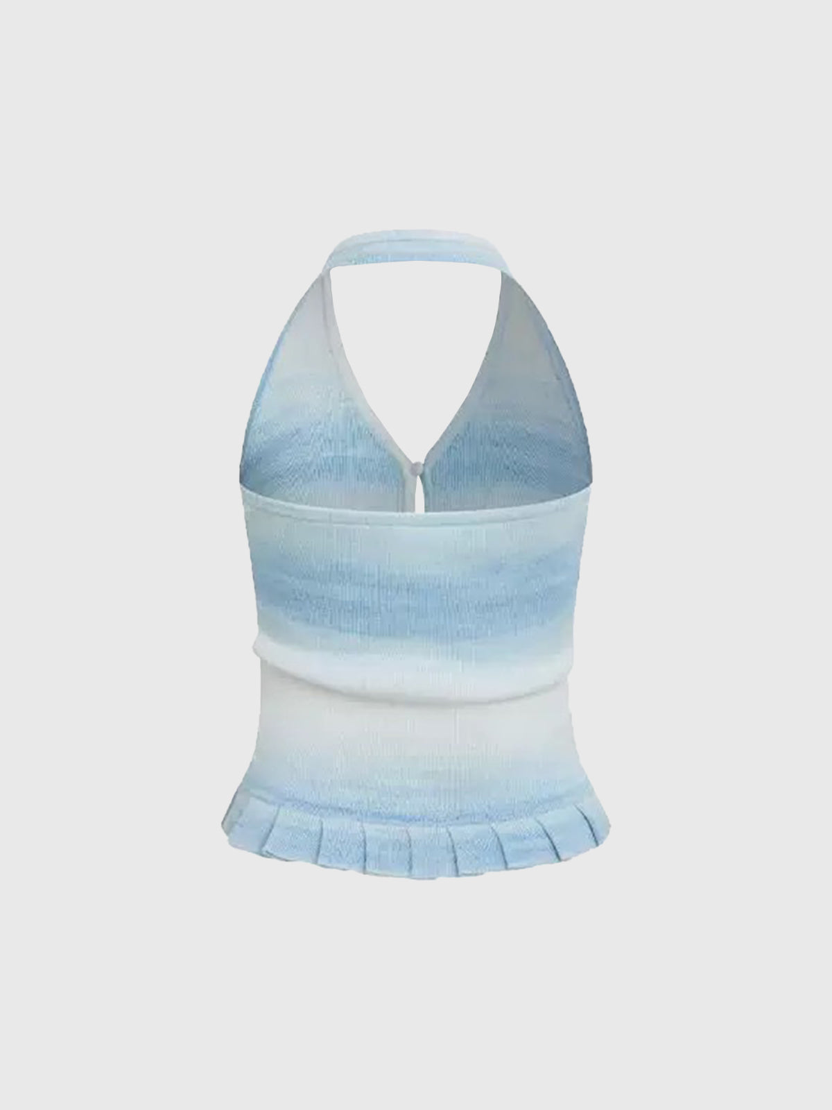 Dolled Office Halter Ombre Stripe Open Back Top - Blue