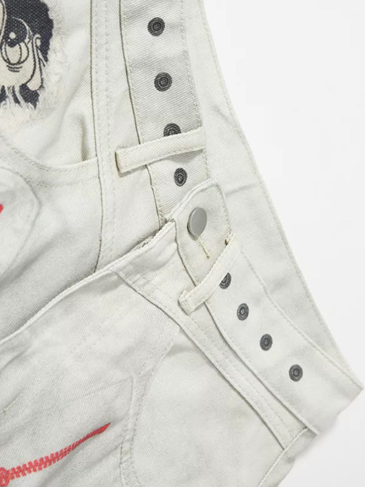 Brick Lane Wide-leg Paint Splatter Print Cargo Pants - White