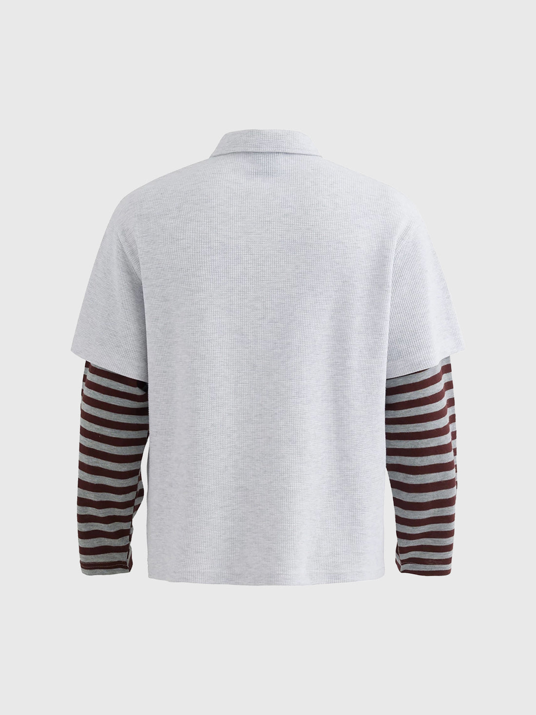 Co-ed Dorm Layered-look Stripe Graphic Print Shirt - White