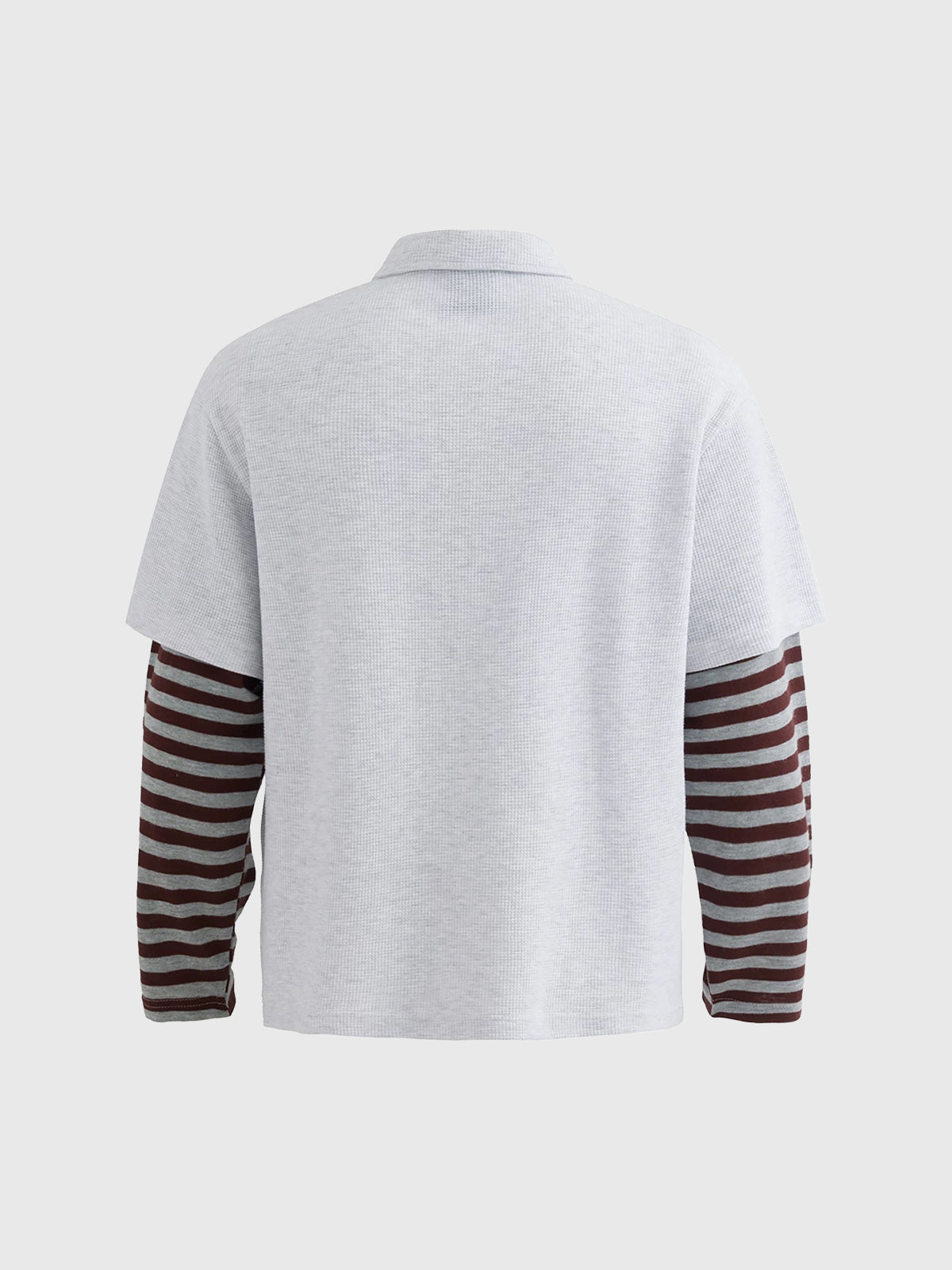 Co-ed Dorm Layered-look Stripe Graphic Print Shirt - White