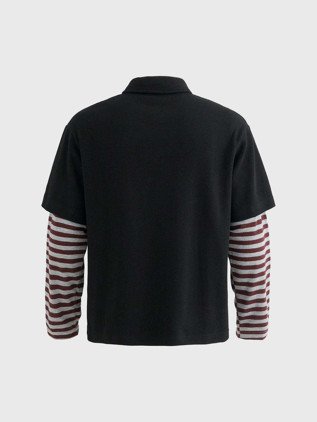 Co-ed Dorm Layered-look Stripe Graphic Print Shirt - Black
