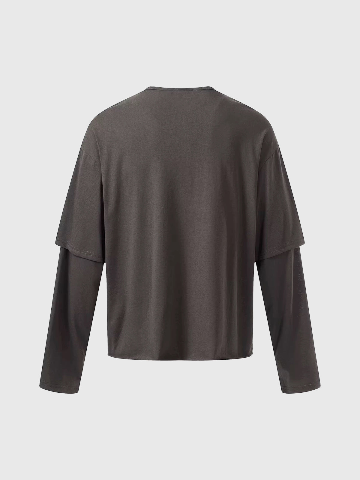 Brick Lane Layered-look Stripe Graphic Sweatshirt - Charcoal