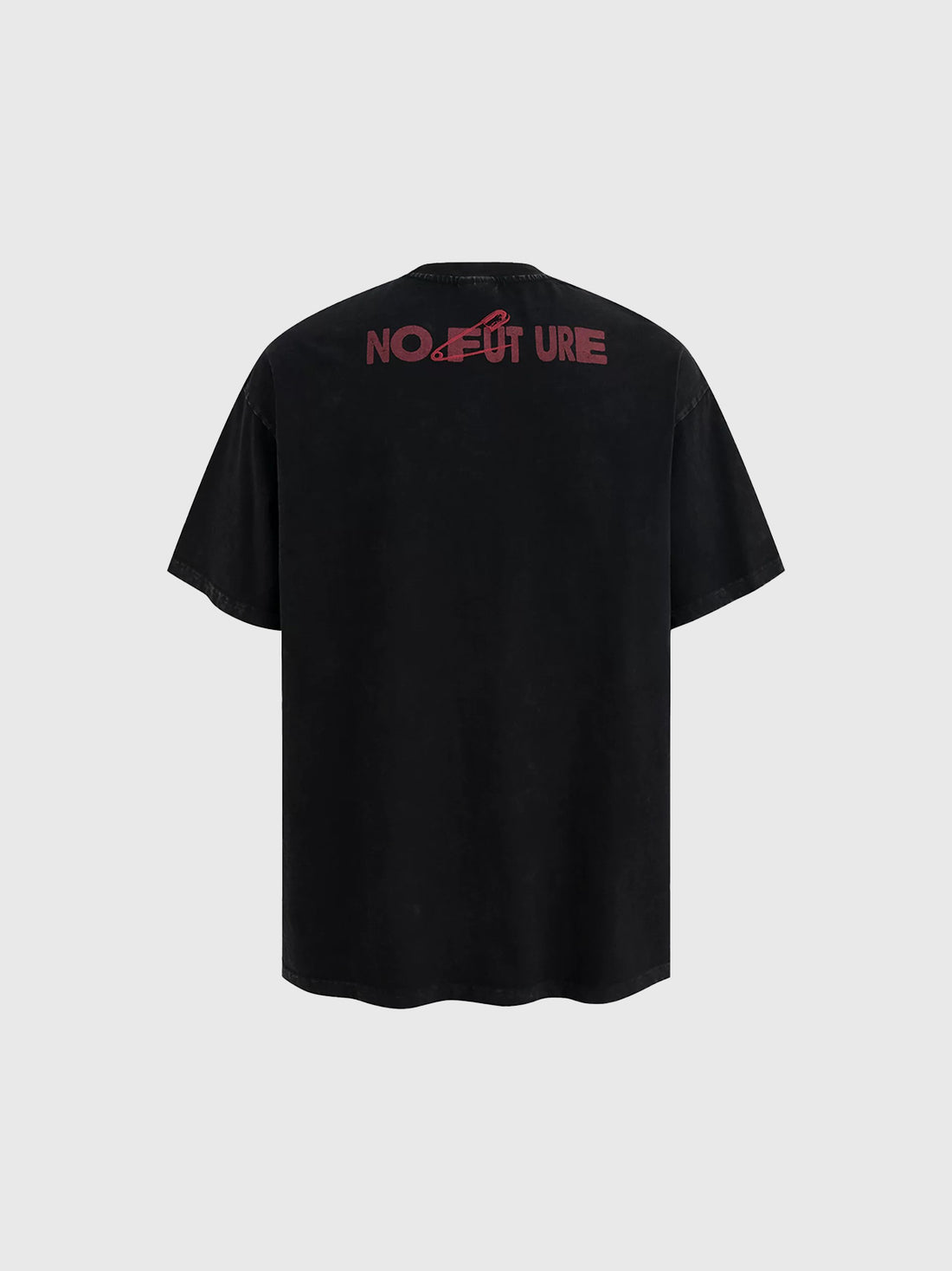 Brick Lane Baggy Gothic Script Graphic T-shirt - Black