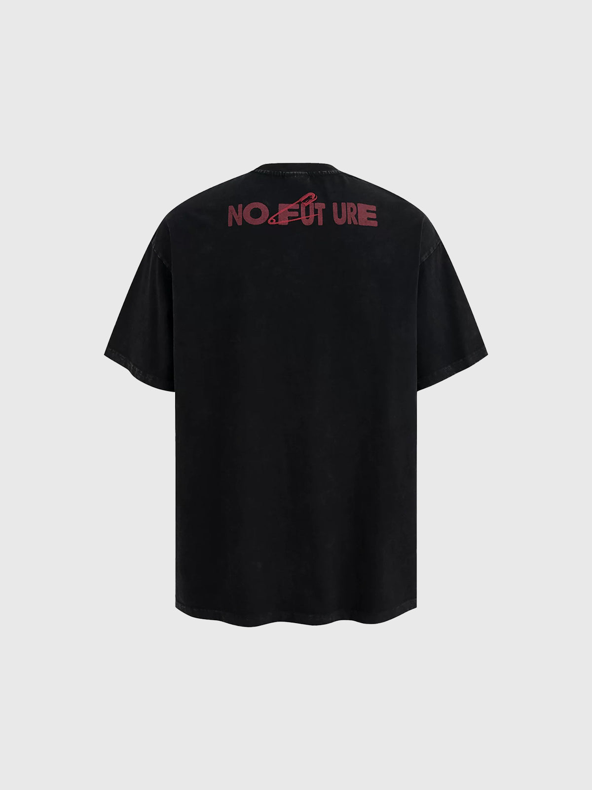 Brick Lane Baggy Gothic Script Graphic T-shirt - Black