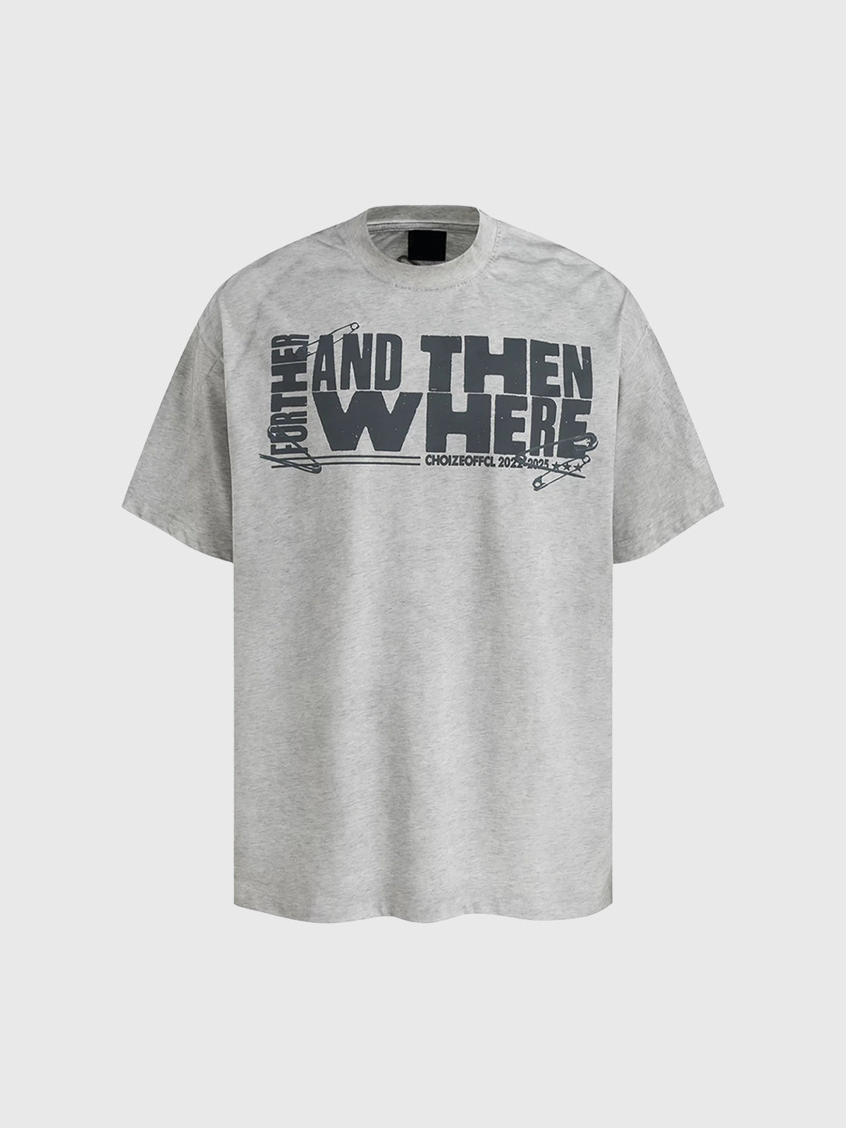 Brick Lane Baggy Typography Graphic T-shirt - Heather Grey