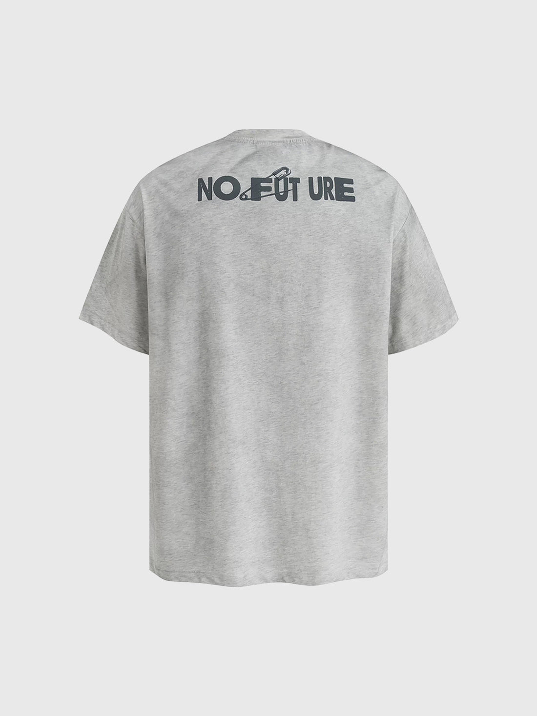 Brick Lane Baggy Typography Graphic T-shirt - Heather Grey