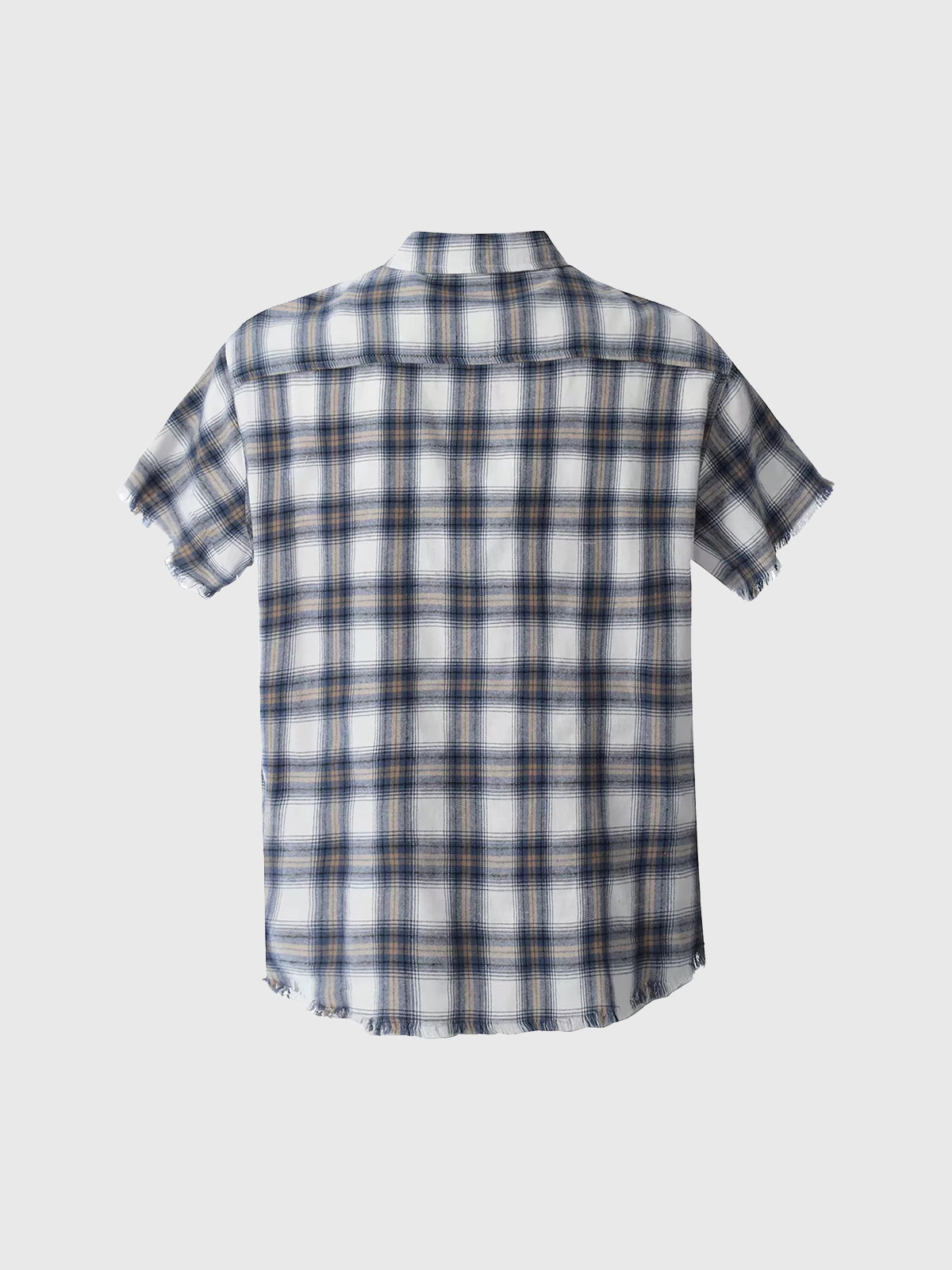 Brick Lane Baggy Vintage Check Plaid Shirt - Blue