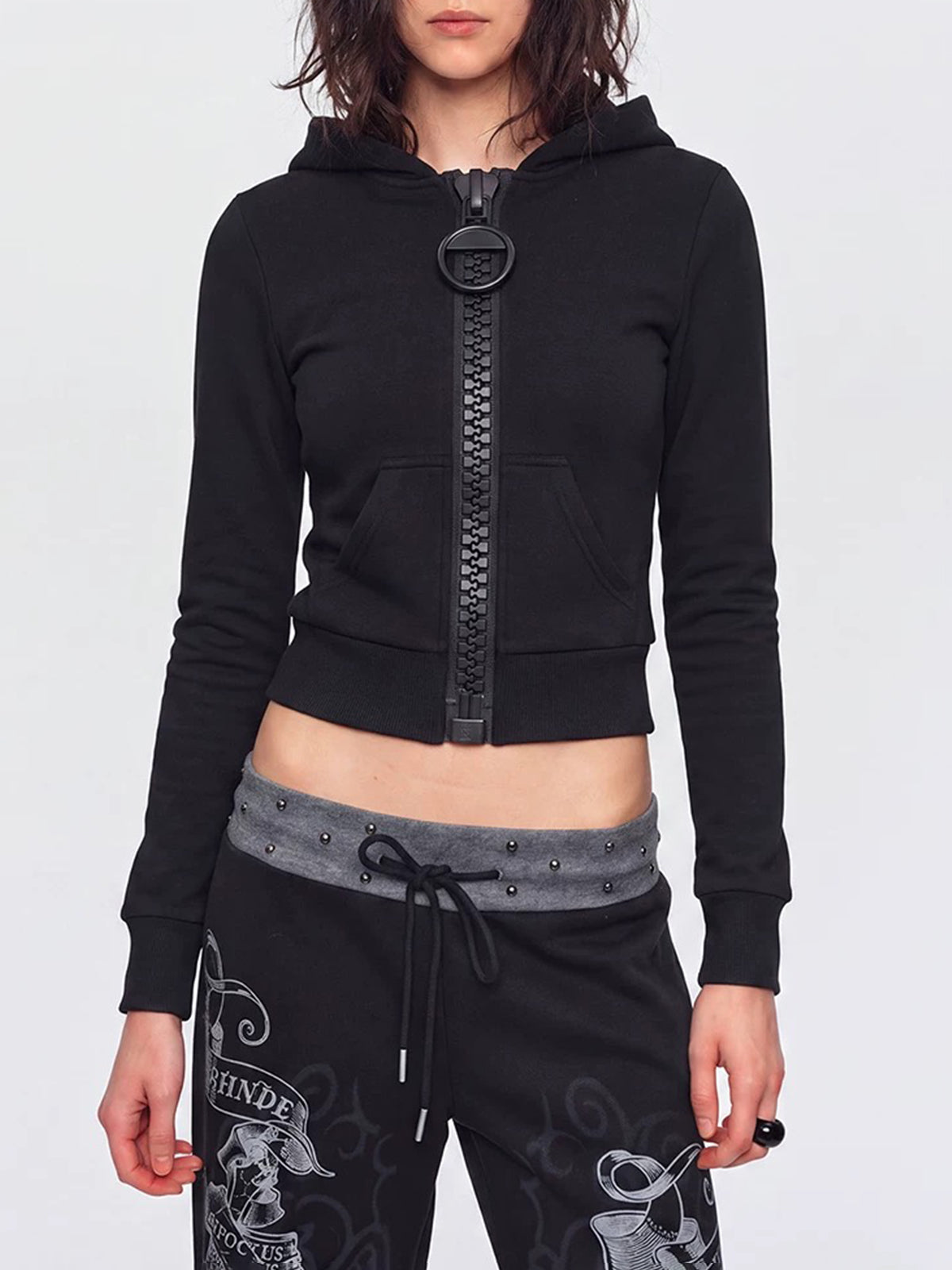 Brick Lane Skimming Zip-up Hoodie - Black