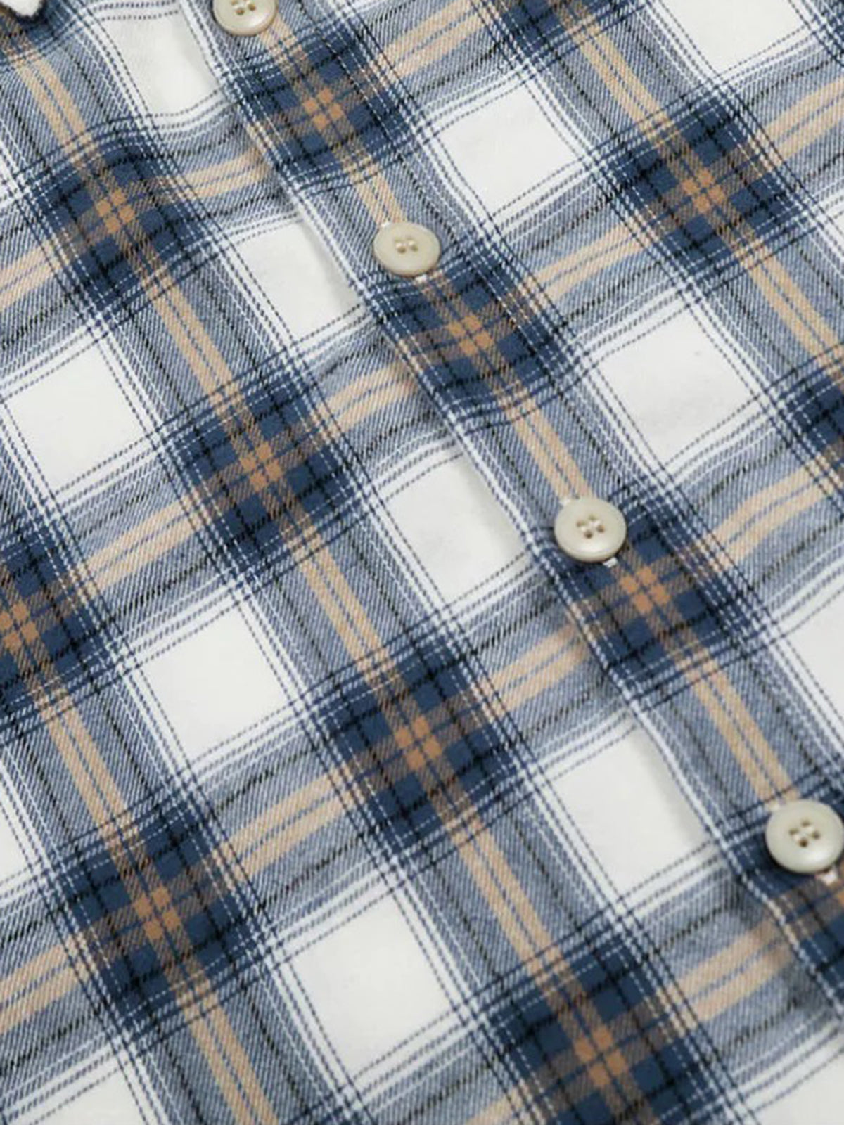 Brick Lane Baggy Vintage Check Plaid Shirt - Blue