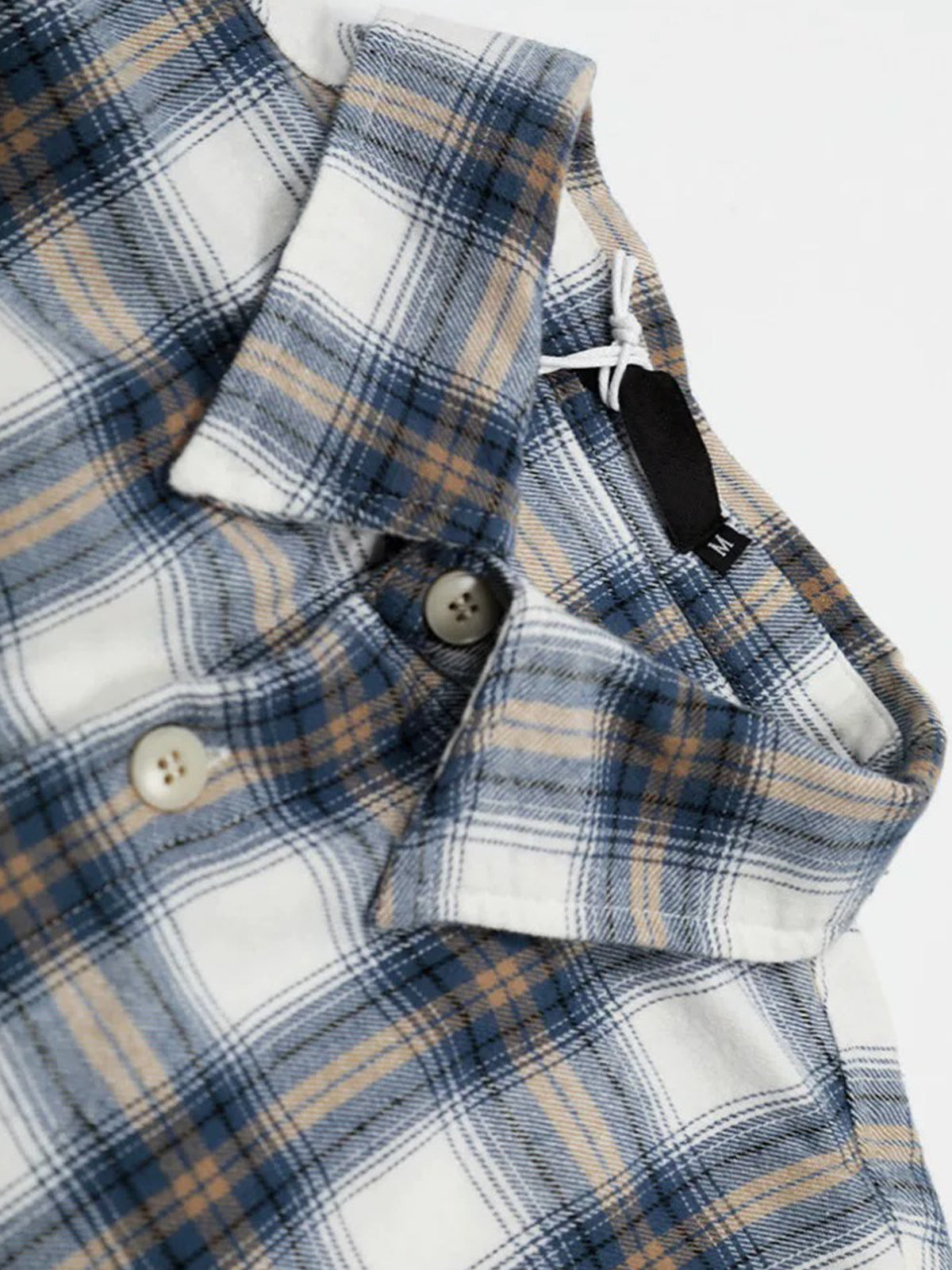 Brick Lane Baggy Vintage Check Plaid Shirt - Blue