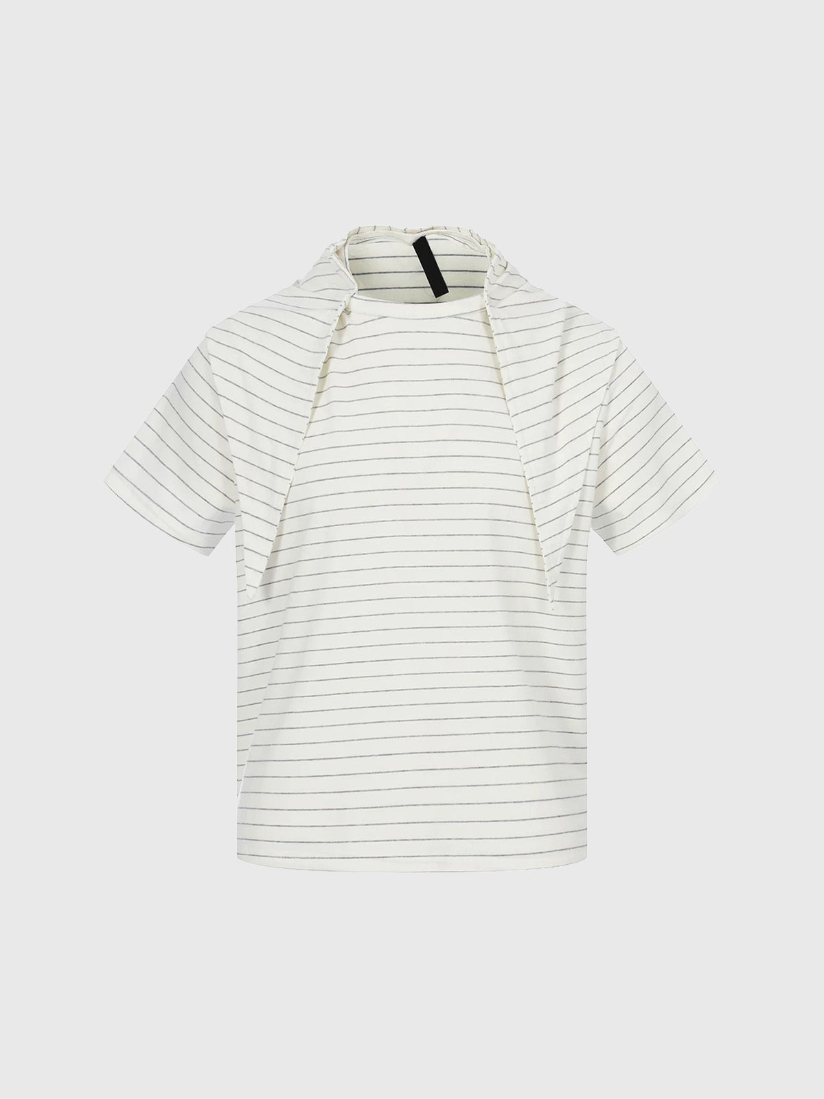 Brick Lane Baggy Fine Stripe Short Sleeve Top - White