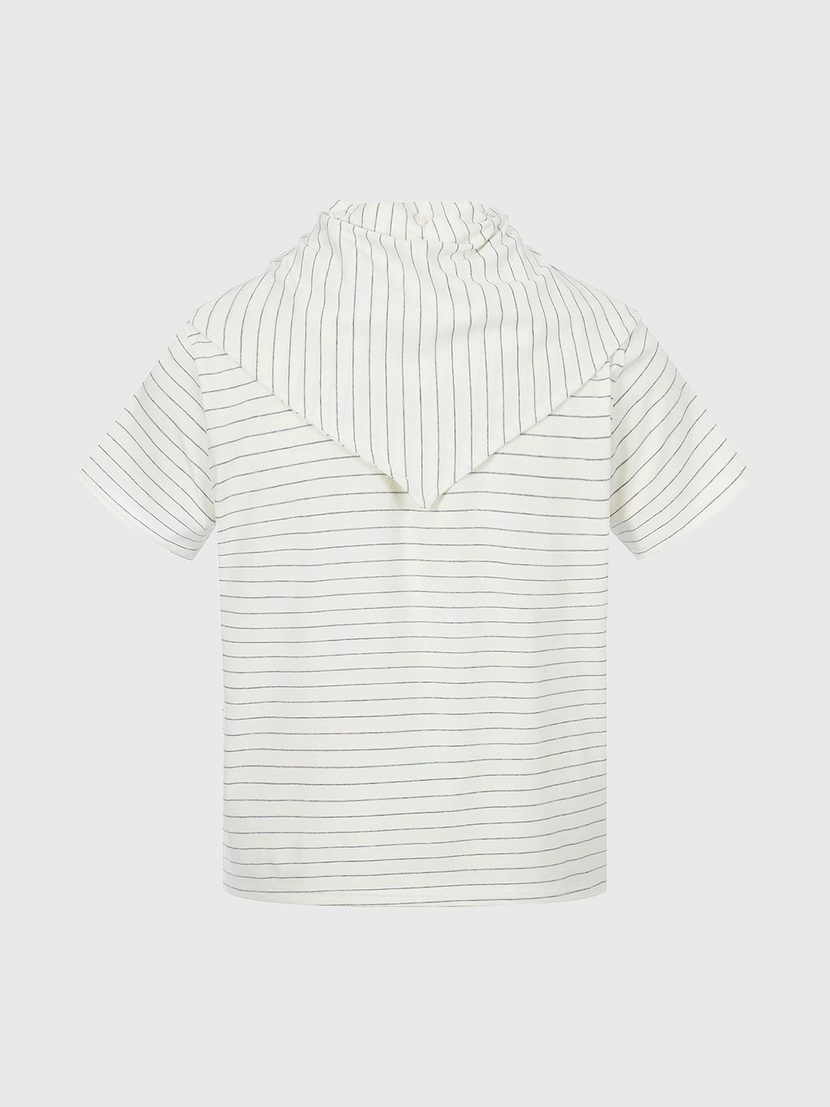 Brick Lane Baggy Fine Stripe Short Sleeve Top - White