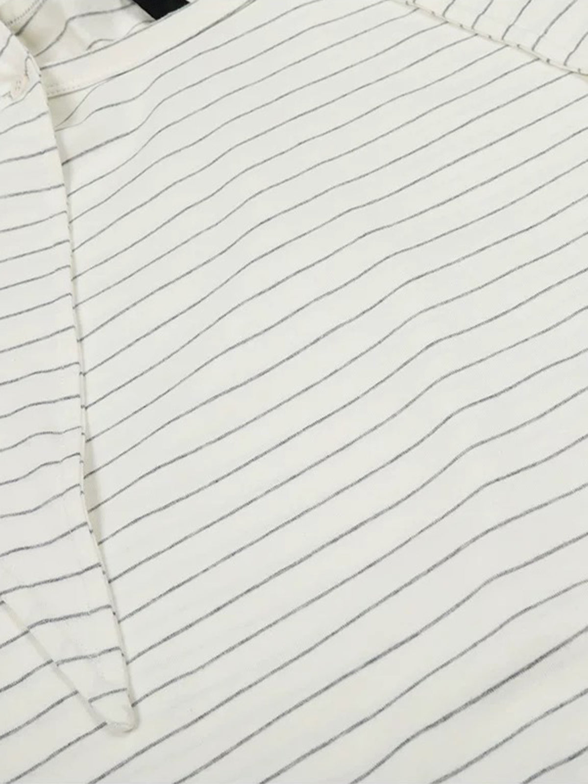 Brick Lane Baggy Fine Stripe Short Sleeve Top - White
