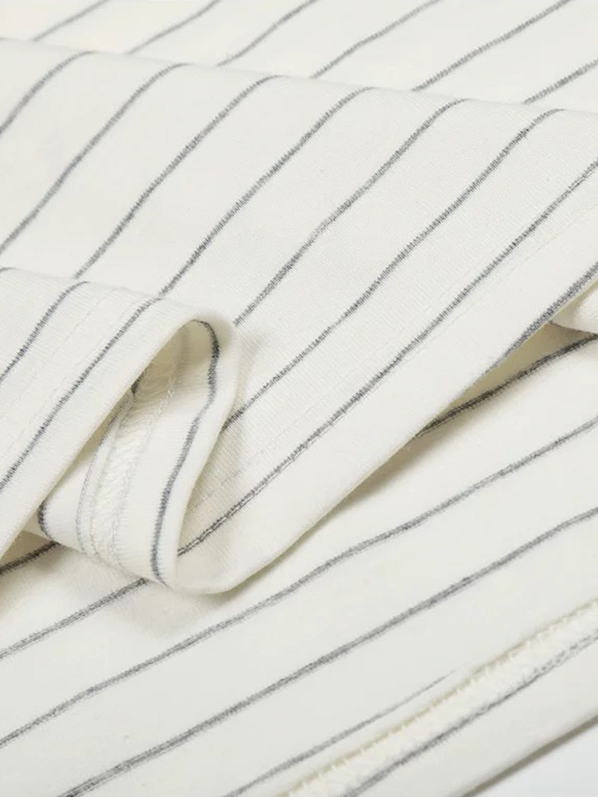 Brick Lane Baggy Fine Stripe Short Sleeve Top - White