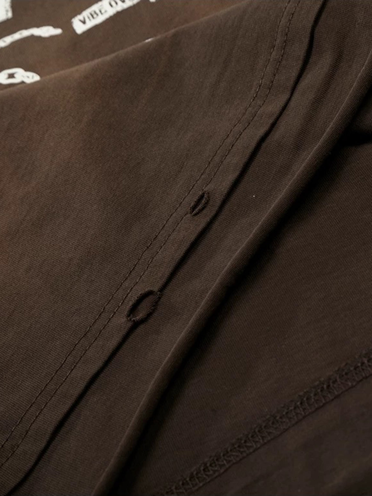 Brick Lane Layered-look Stripe Graphic Sweatshirt - Brown