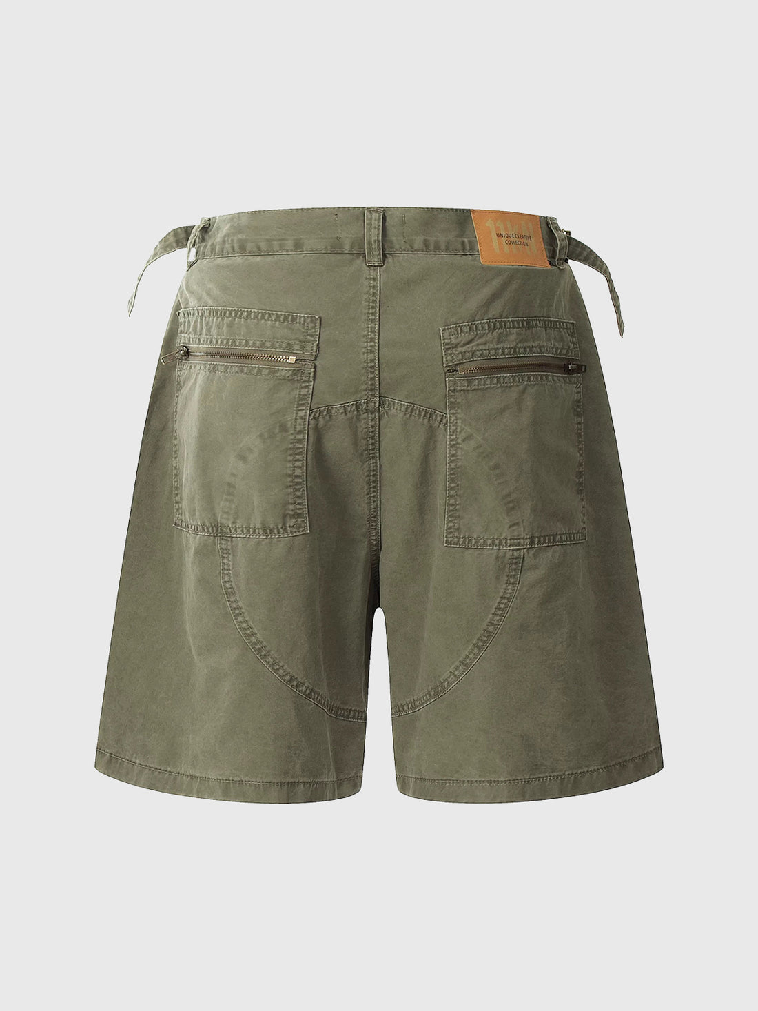 Co-ed Dorm Wide-leg Paint Splatter Cargo Shorts - Olive