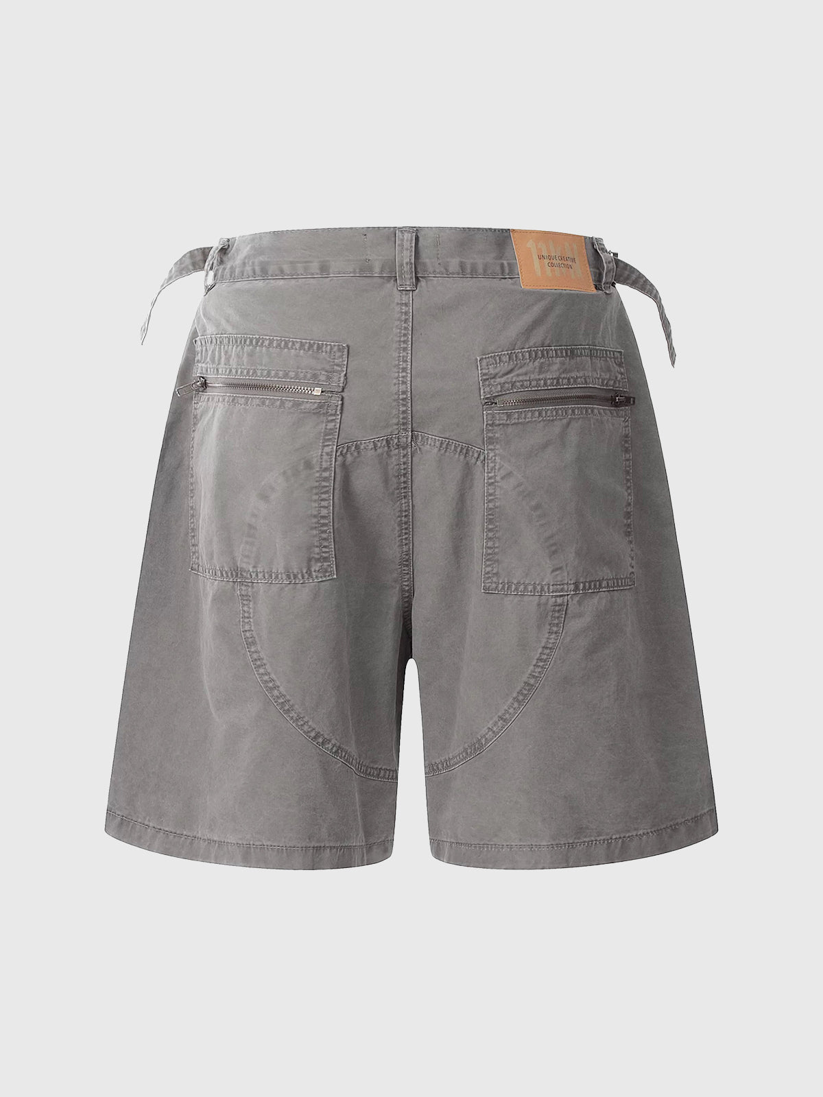 Co-ed Dorm Wide-leg Paint Splatter Cargo Shorts - Grey