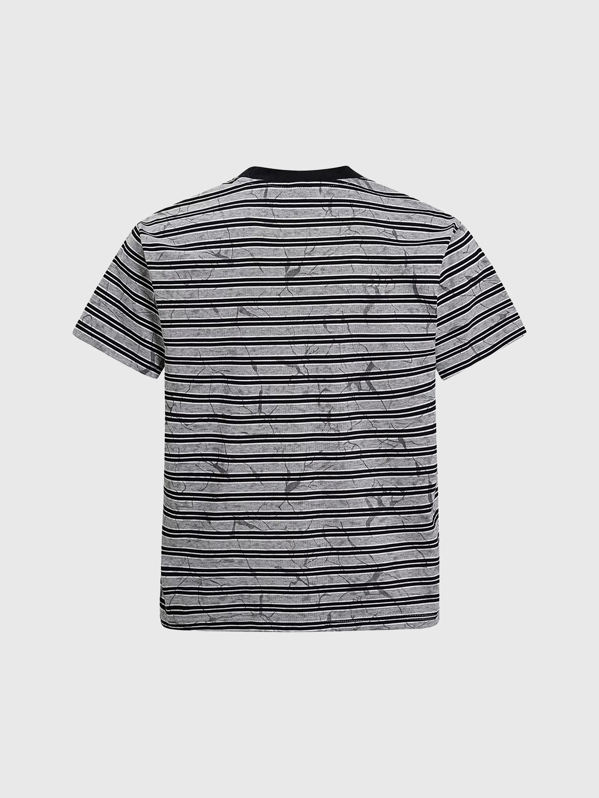 Brick Lane Baggy Stripe Distressed Print T-shirt - Black