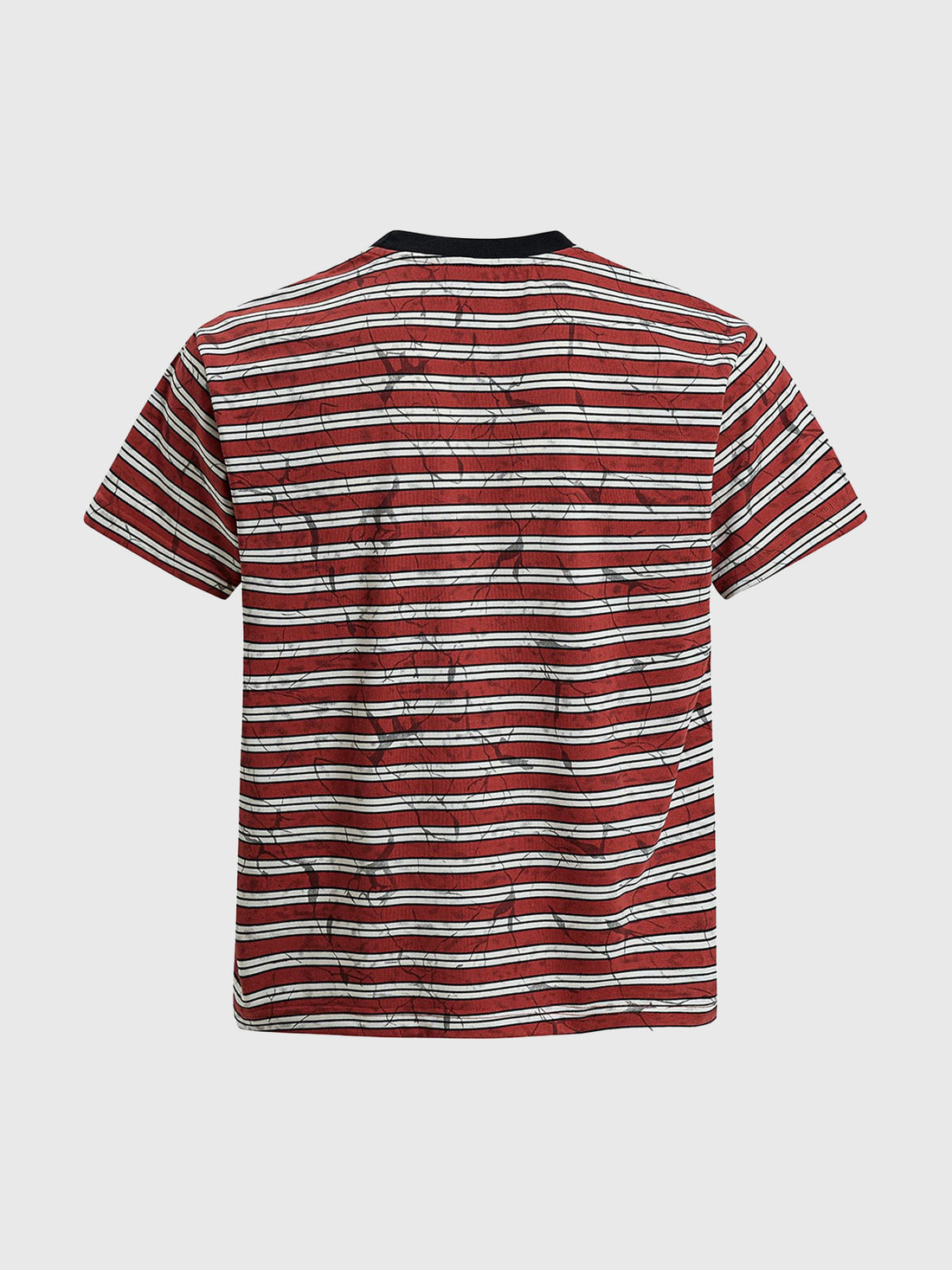 Brick Lane Baggy Stripe Distressed Print T-shirt - Red