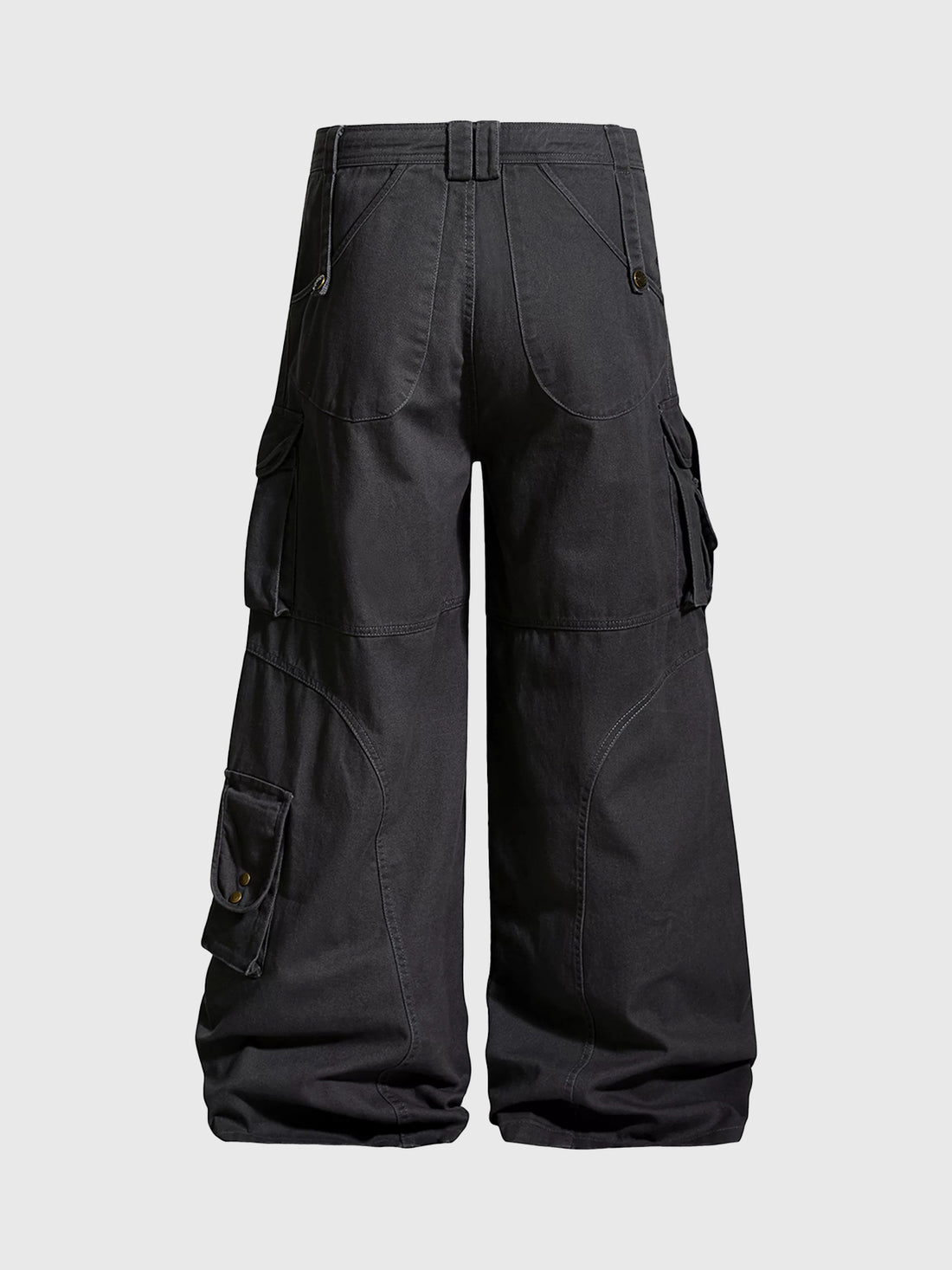 Brick Lane Wide-leg Multi-pocket Cargo Pants - Dark Grey