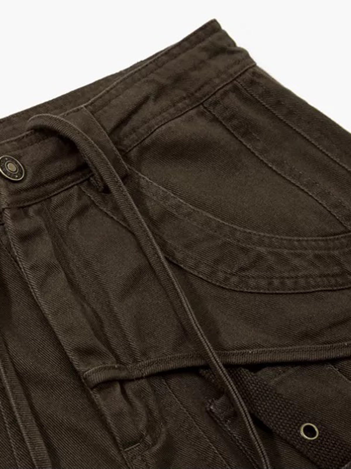 Brick Lane Wide-leg Washed Heavyweight Cargo Pants - Coffee